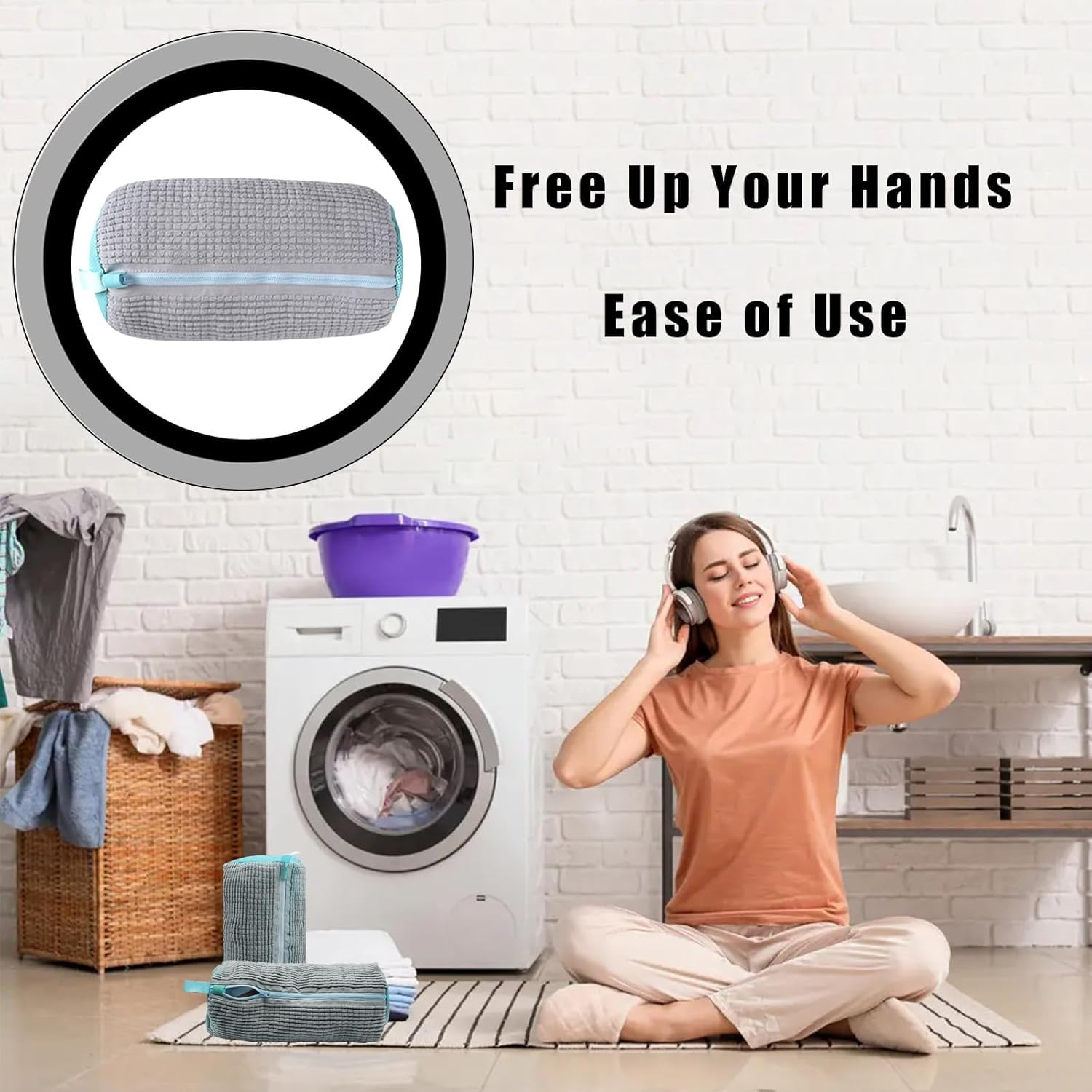 2 Packs Shoe Washing Machine Bag, Large Size Mesh Laundry Bag for Shoe, Recommended Uses for All Size Washable Sneakers,Running,Basketball,Canvas Shoes, 15.35 X 7.48 Inches, Grey image number 1