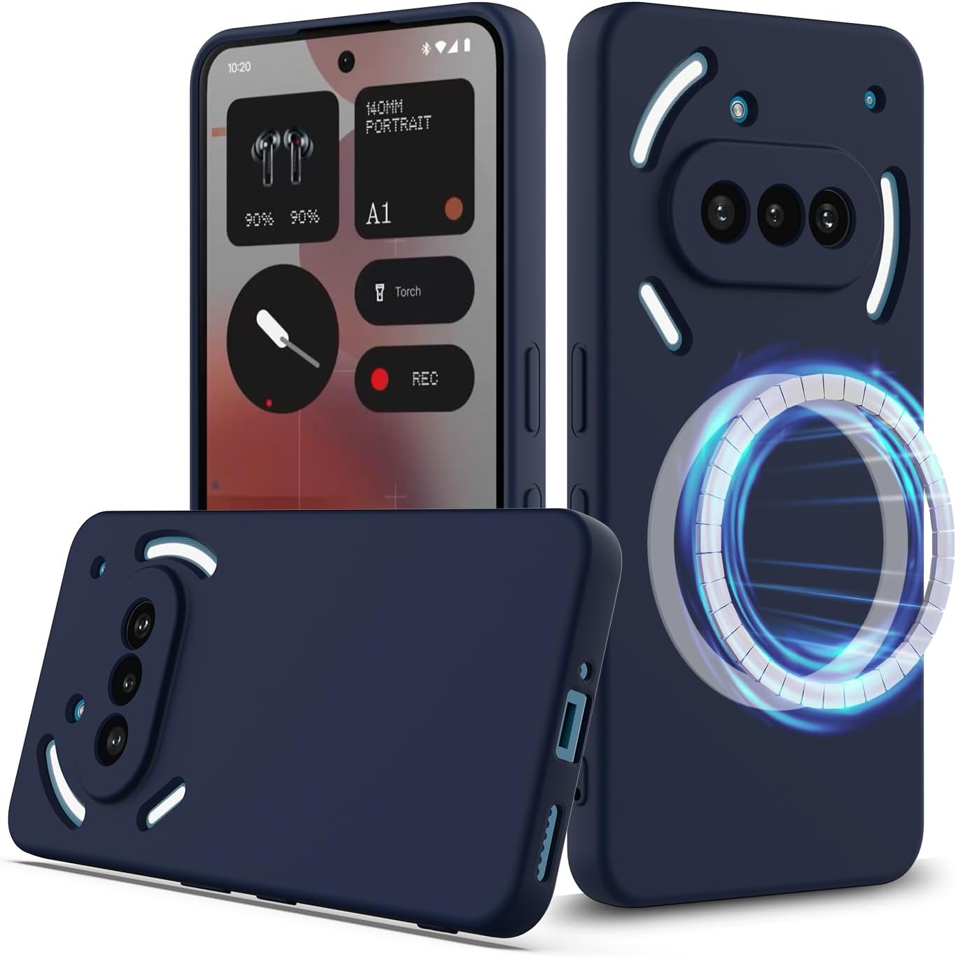 BRAND SET Case for Nothing Phone 3A Pro, Magnetic Silicone Case, Shockproof and Scratch-Resistant, Mobile Phone Case with Microfibre Lining for Nothing Phone 3A Pro Case (Dark Green)