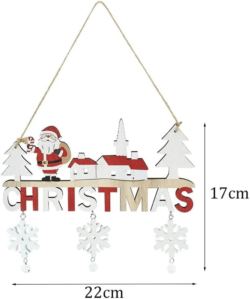 Dorischen Wooden Christmas Door Hanging Oranments Wall Xmas Decor Merry Christmas Tree Decor for Home Happy New Year Naviidad Door Pendants image number 5