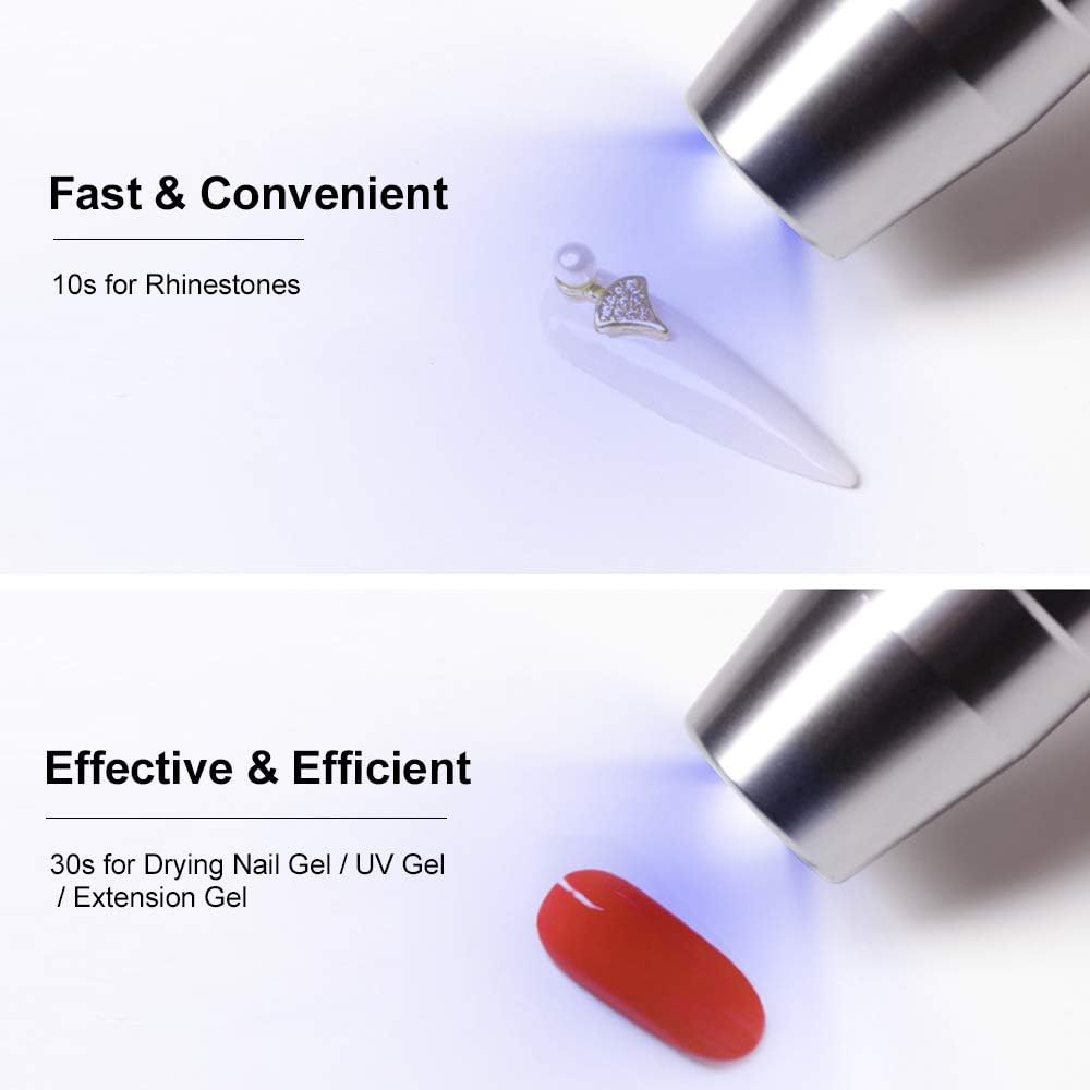 Nail LED Flashlight Mini Flashlights for Nails Drying Lamp Rechargeable & Portable Nail Dryer for Nail UV Gel VCXN