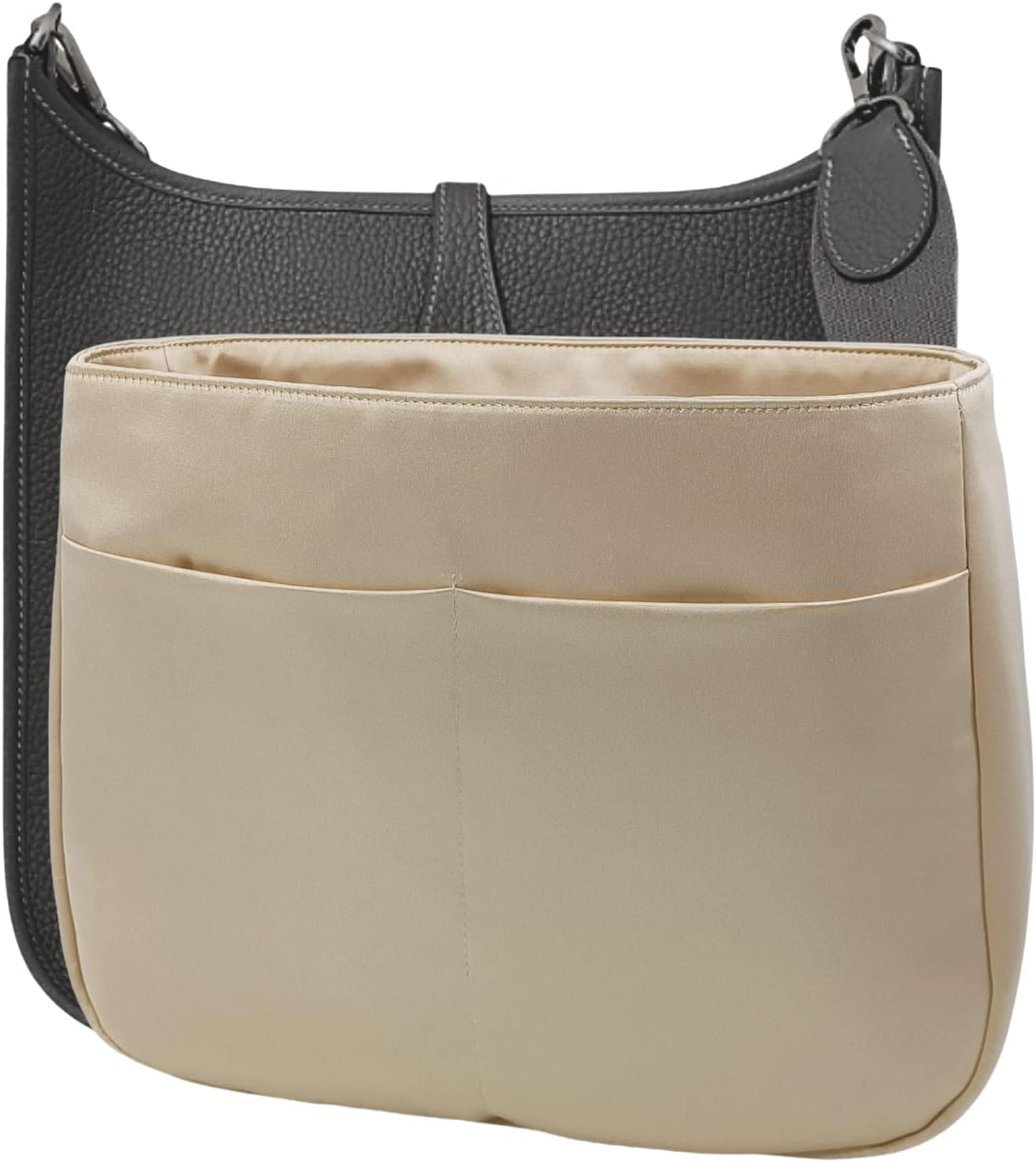 Purse Organizer Insert for Evelyne 29 PM Handbag, Faux Suede Fabric, Lightweight, Fits Perfectly, Sturdy, Hand Wash, Keep Its Shape Gift Ideas for Women (Purple E29S)