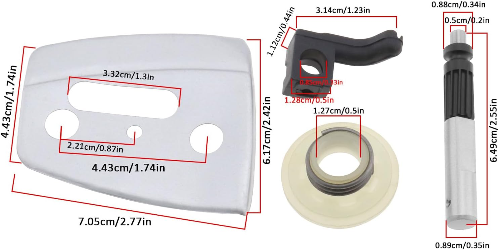 LT Easiyl 4Pcs Oil Pump Oil Filler Worm Gear Plate Kit Compatible with Husqvarna 340/350/ 345/346 Xp, 353 Chainsaw Accessories 503931801 503854801 503932101 image number 3