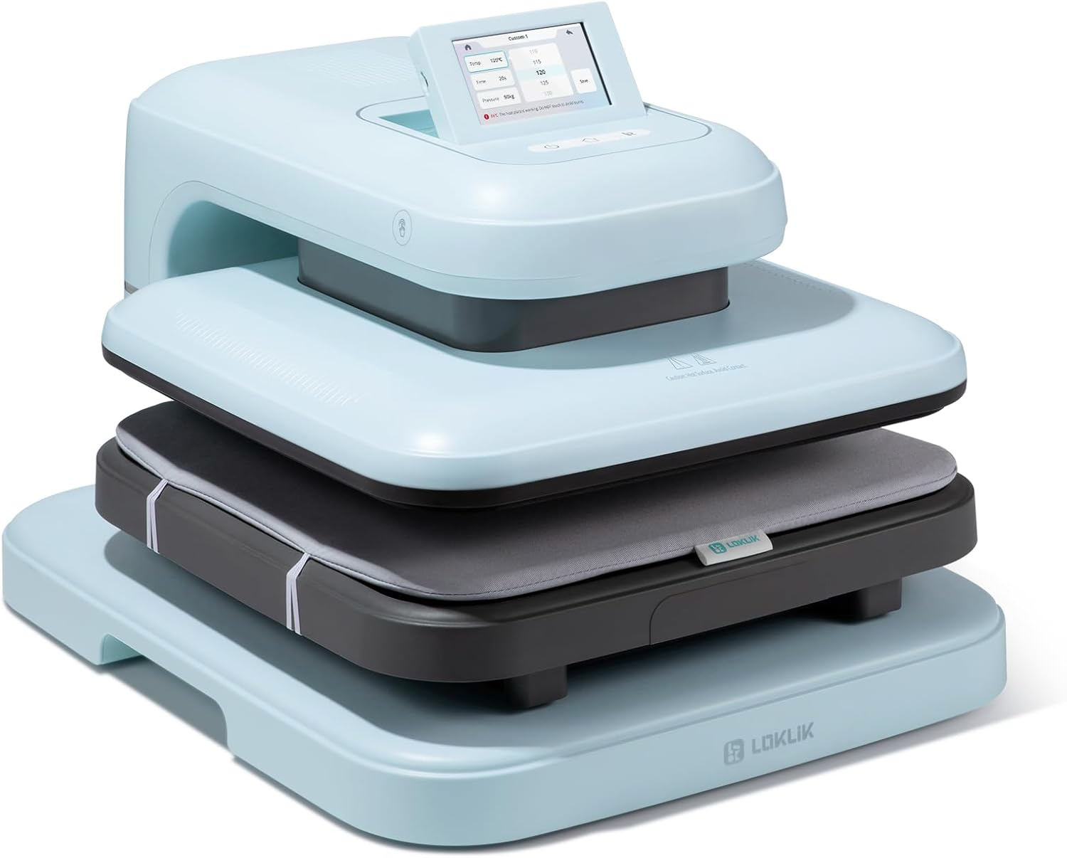 Loklik Auto Heat Press 2 - Heat Press Machine for T Shirts with Adjustable Pressure & Higher Heating Height, Heat up Fast & Evenly Heat Press 15X15 for Sublimation, Puff HTV, Heat Transfer Projects