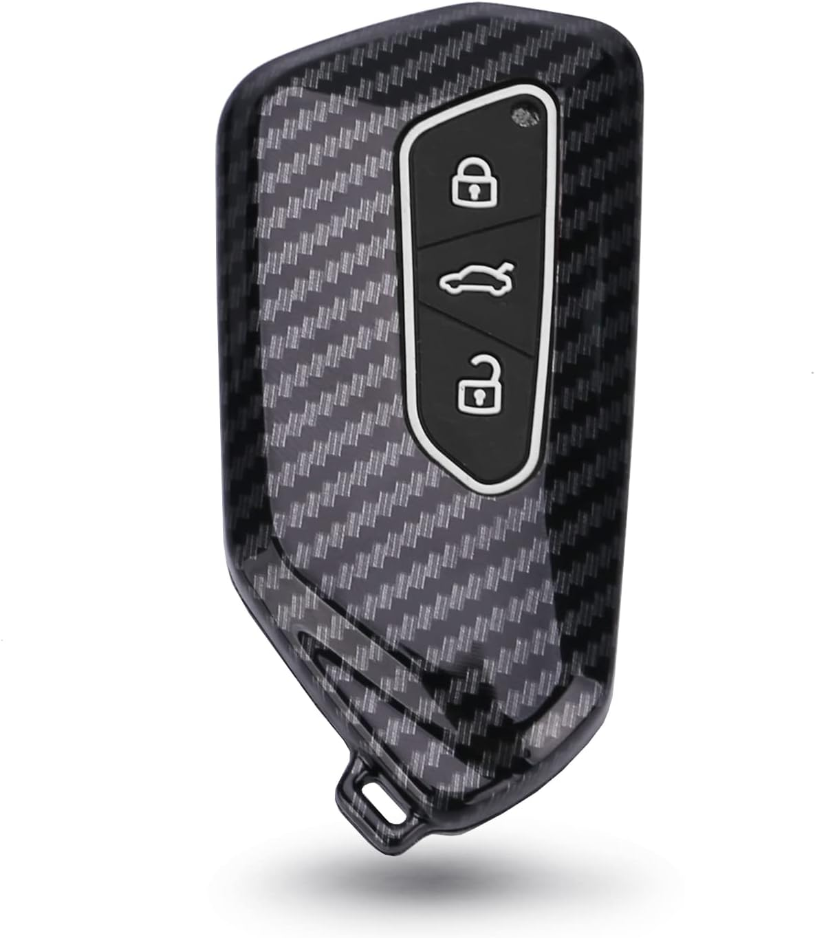 Plastic Car Key Fob Cover Fit for VW ID.3 ID.4 Golf 8 Seat Leon MK4 Tarraco Ateca Skoda Octavia Enyaq 2020-2021 Keyring Accessories Remote Key Case Key Holder Keychain Carbon Black