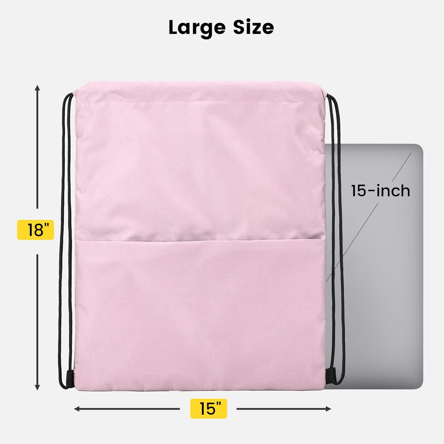 Vorspack Drawstring Backpack Water Resistant String Bag Sports Sackpack Gym Sack with Side Pocket for Men Women