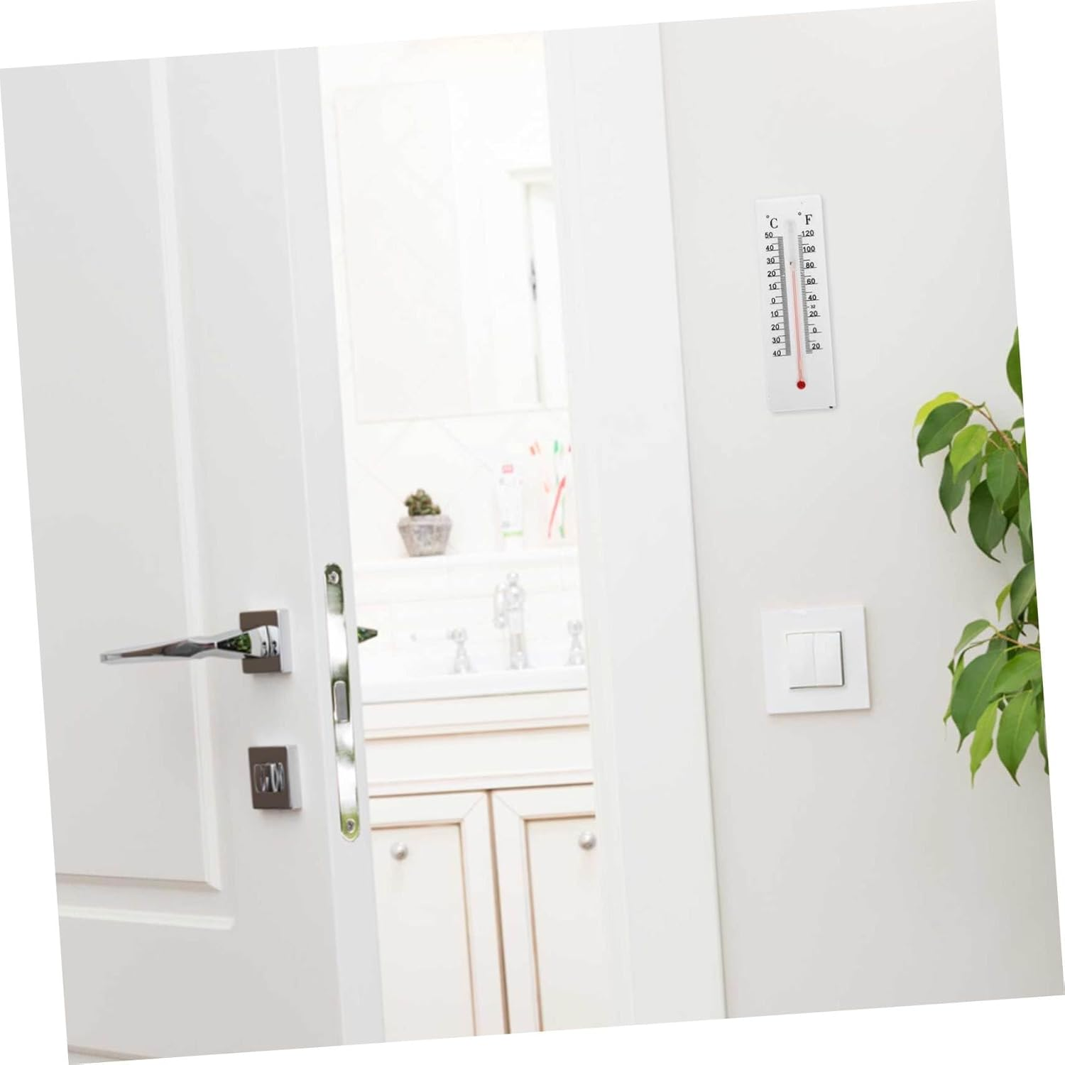 2Pcs Outdoor Thermometer Key Hider Box Weatherproof Key Storage with Temperature Display Plastic Wall-Mounted for Garden and Office Decor image number 3