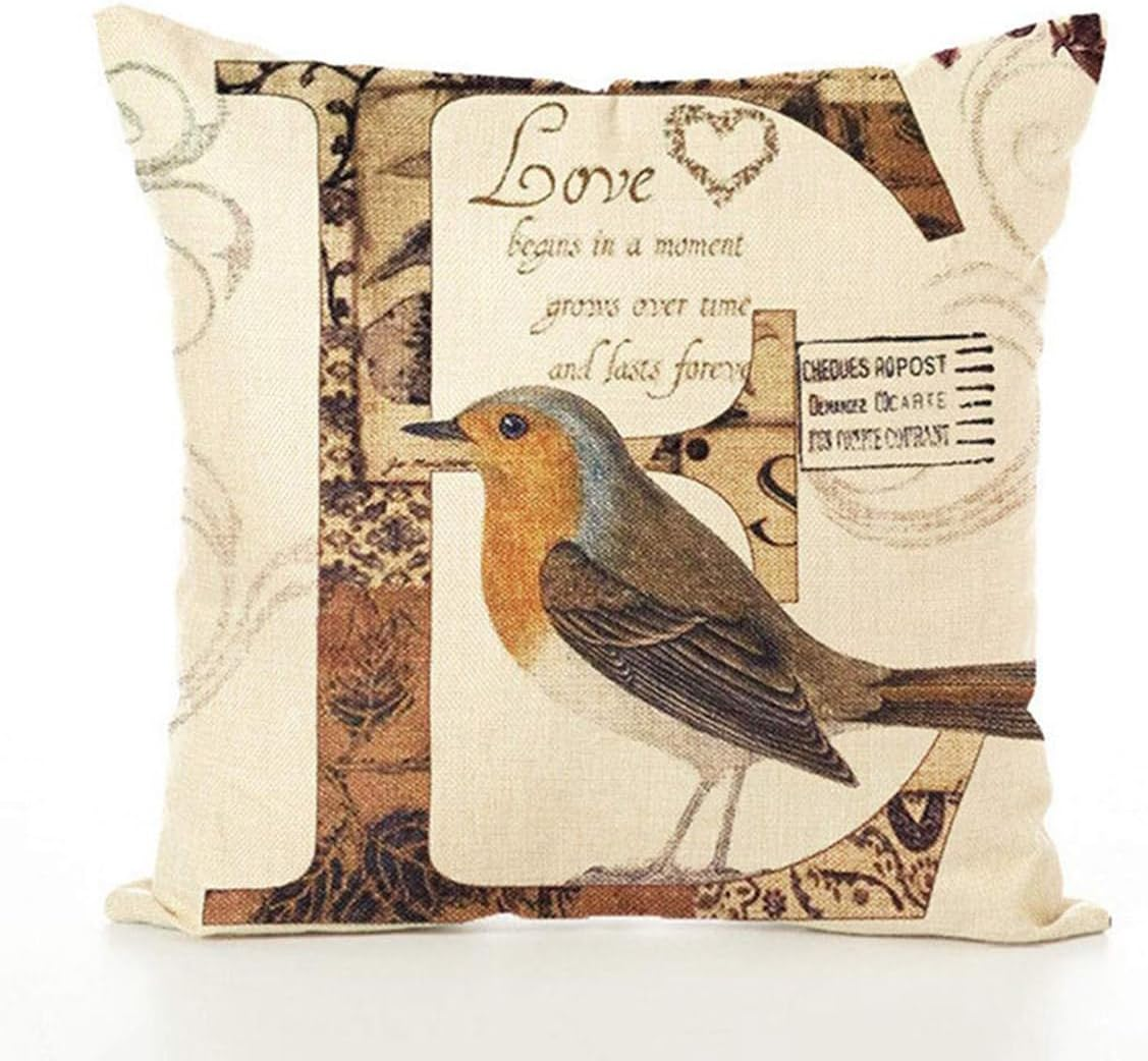 ZXUY 4Pcs Throw Pillow Covers 18X18 Inch Modern Christmas Decorative Covers for Sofa, Bed and Car Cotton Linen Square Pillow Covers Cushion Case (Bird) image number 4