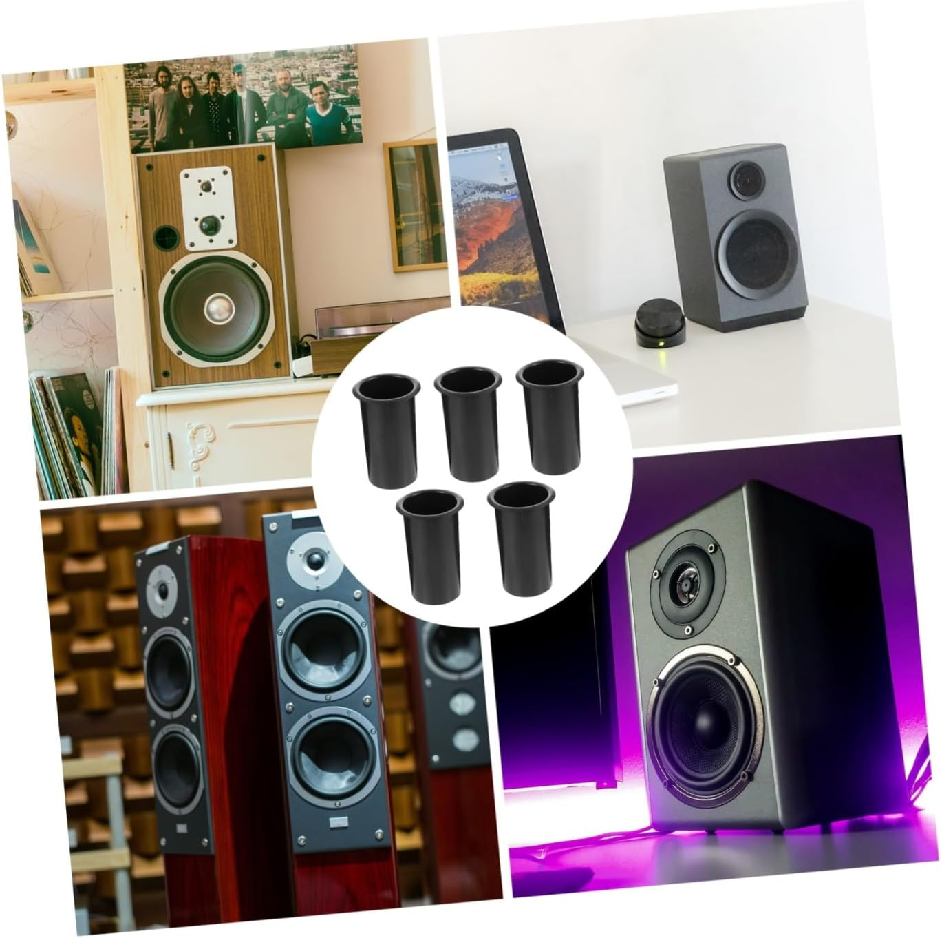 CATIEBYE 5 PCS Replacement Subwoofer Port Tubes Plastic Speaker Air Outlet Bass Reflex Tubes Wear-Resistant Speaker Box Parts for Easy Installation image number 5