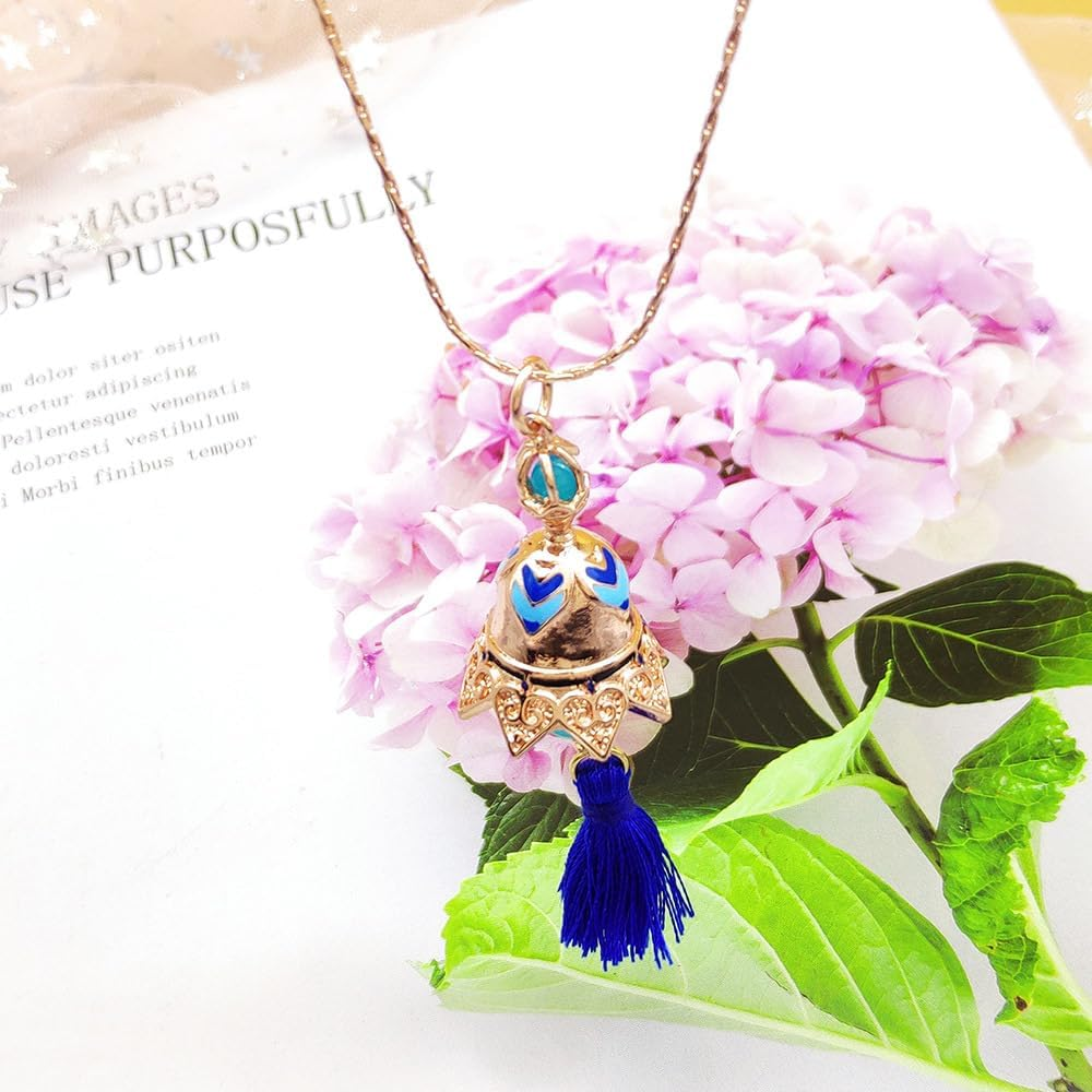 Ealipoi Scaramouche Necklace Anime Genshin Cosplay Pendant Wanderer Cosplay Accessories Alloy Bell Prop, Medium, Zinc, Agate image number 1