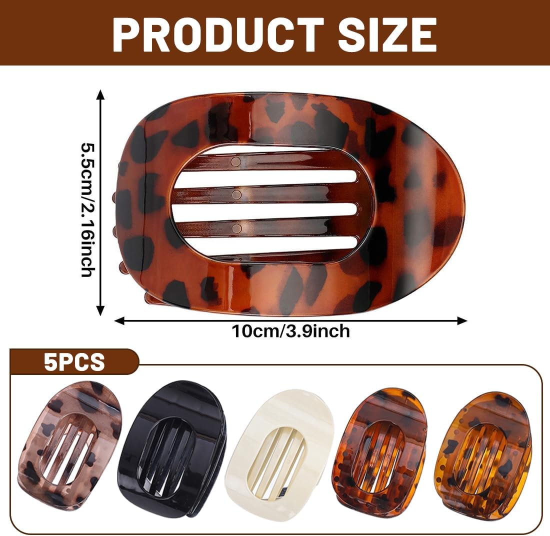 QOWIJEX Pack of 5 Duck Beak Hair Clips, Flat Women'S Flat Claw Clip, Non-Slip Hair Clip, Strong Hold, Side Hair Clips for Thick and Thin Hair image number 3