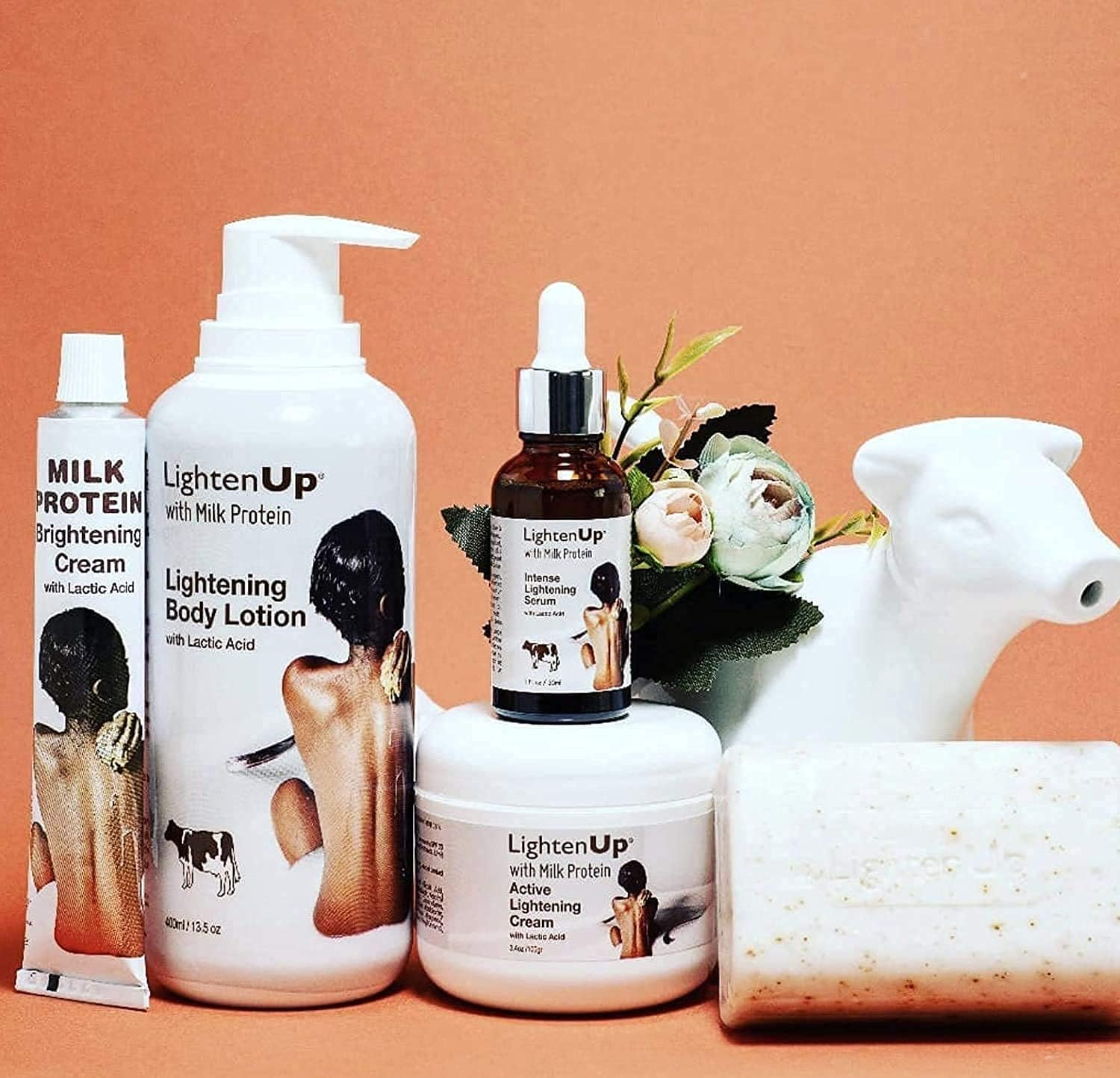 Lightenup, Lactic Acid Exfoliating Soap | 7.7 Oz / 200 G | Brightening Bar, AHA Soaps, Fade Dark Spots On: Knees, Body, Armpits | with Shea Butter, Apricot, Milk Protein