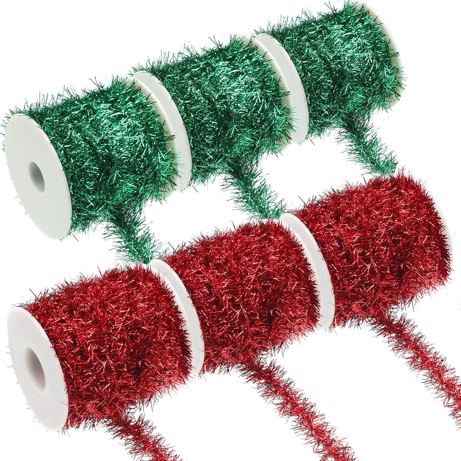 60 Yard Christmas Tinsel Garland Colorful Glitter Christmas Garland Thin Metallic Tinsel Garland Tinsel Wire Christmas Ribbon for Christmas Wedding Birthday (Gold)
