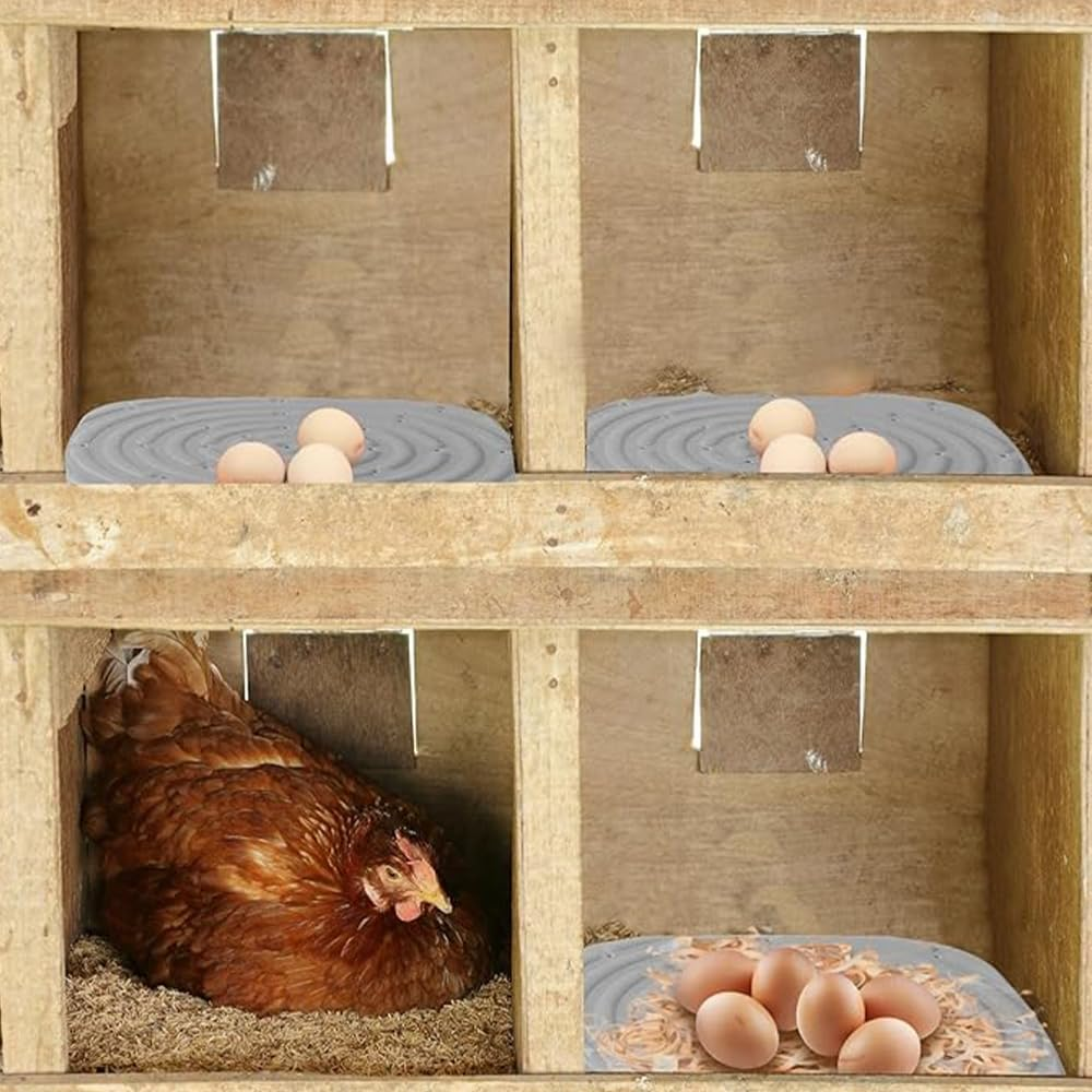 6 PCS Chicken Nesting Box Pads,Chicken Nesting Pad Washable Reusable Nest Box Liner Chicks Bedding Mat for Chicken Coop Laying Eggs Liner,Chicken Nesting Pads for Coop,11.8 X 11.8 Inch(Grey) image number 5