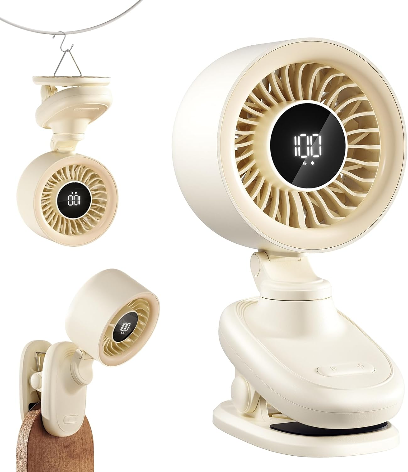 TRILINK Clip on Fan, Small USB Desk Fan with Rechargeable Battery, Oscillation, Timer, Stepless Speed & Ultra Quiet, Mini Portable Table Fan for Home, Desktop, Bedroom, Bed, Office, Travel, & Camping image number 6