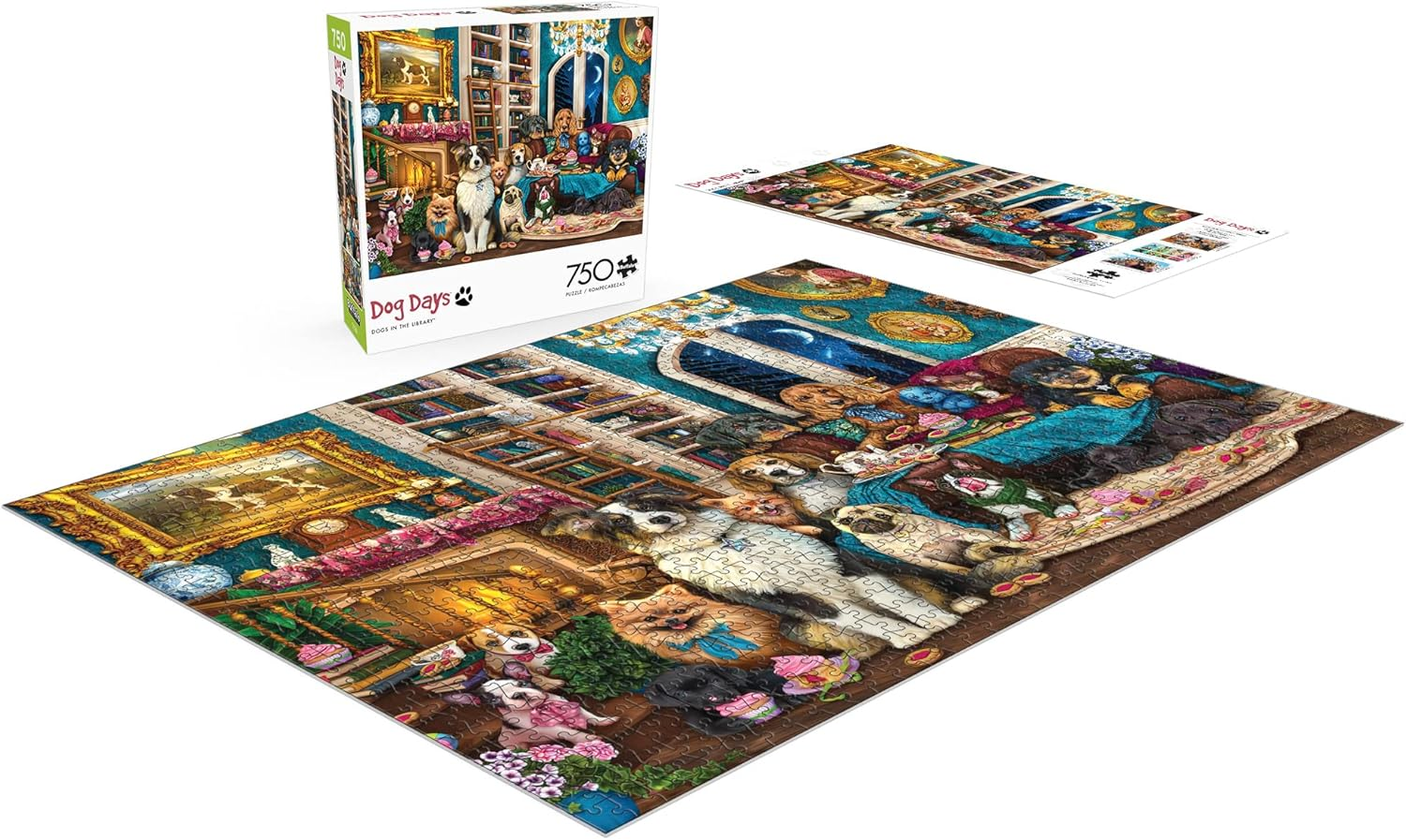 Buffalo Games - Dogs in the Library - 750 Piece Jigsaw Puzzle image number 3