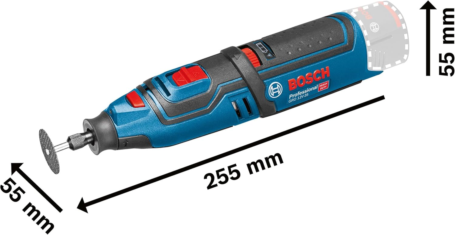 Bosch Professional 12V System GRO 12V-35 Cordless Rotary Tool (Excluding Batteries and Charger, Incl. Key, Collet, Cutting Disc, Accessory Box, L-BOXX Inlay, in Carton) image number 2