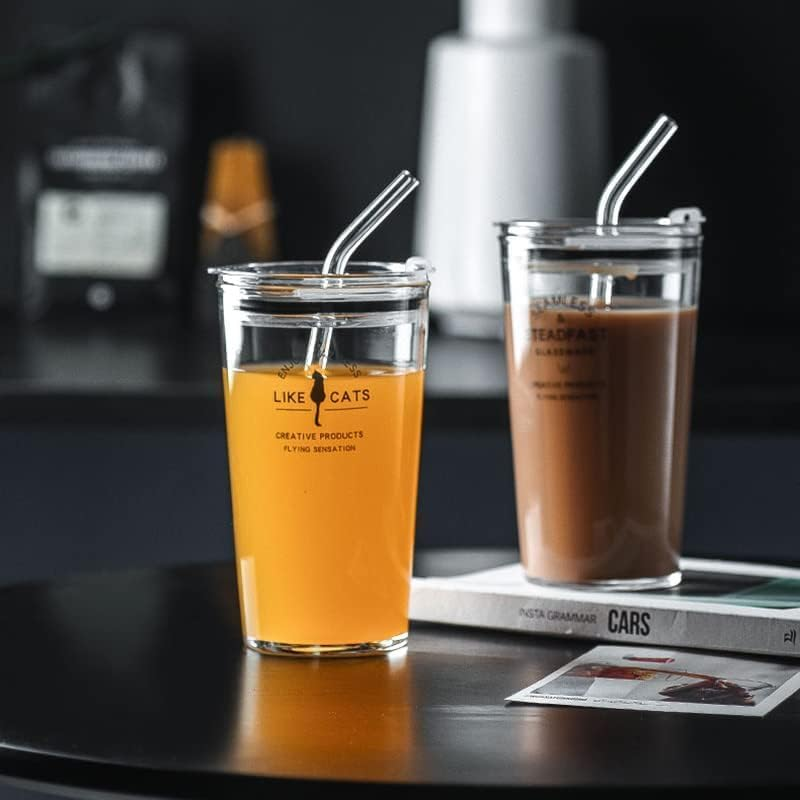 VITEVER Reusable Glass Straws, 6 in X 10 Mm Short Curved Clear Glass Cocktail Straws for Whiskey, Coffee, Soda, Water, Pack of 8 with Brush image number 2