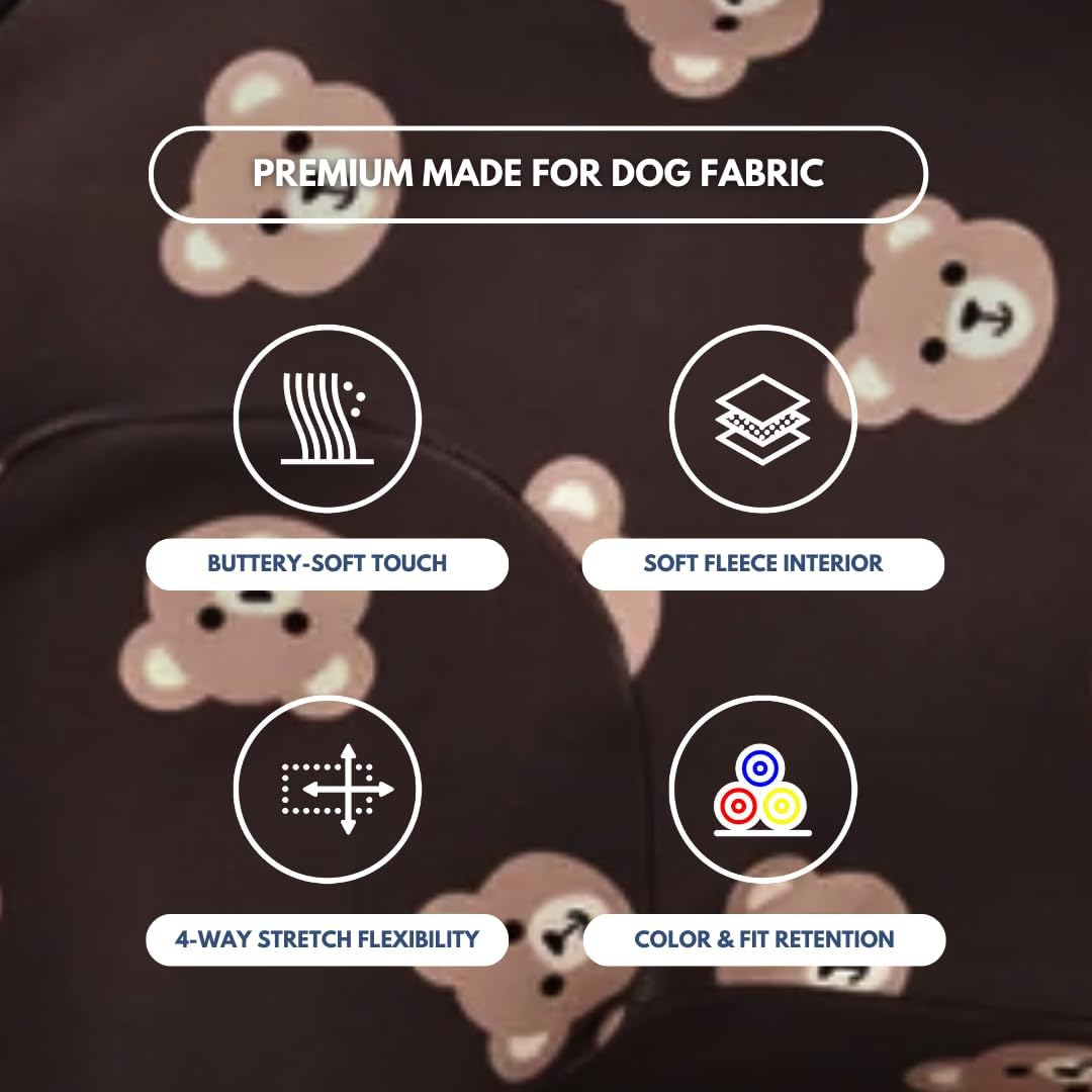 Spark Paws Dog Pyjamas - Made for Your Dog'S Wellbeing: Signature 4-Way Stretch Material, Soothing Fleece Lining and Precise Fit Technology - Bear Black - S image number 5