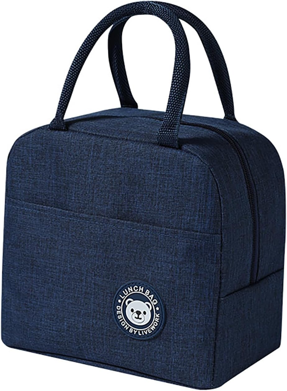 Tongke Insulated Lunch Bag, Portable Thermos Lunch Box Carrier, Double-Layered Insulation, Keeps Food Warm or Cold, for Office, School, and Outdoor Use (Pink)