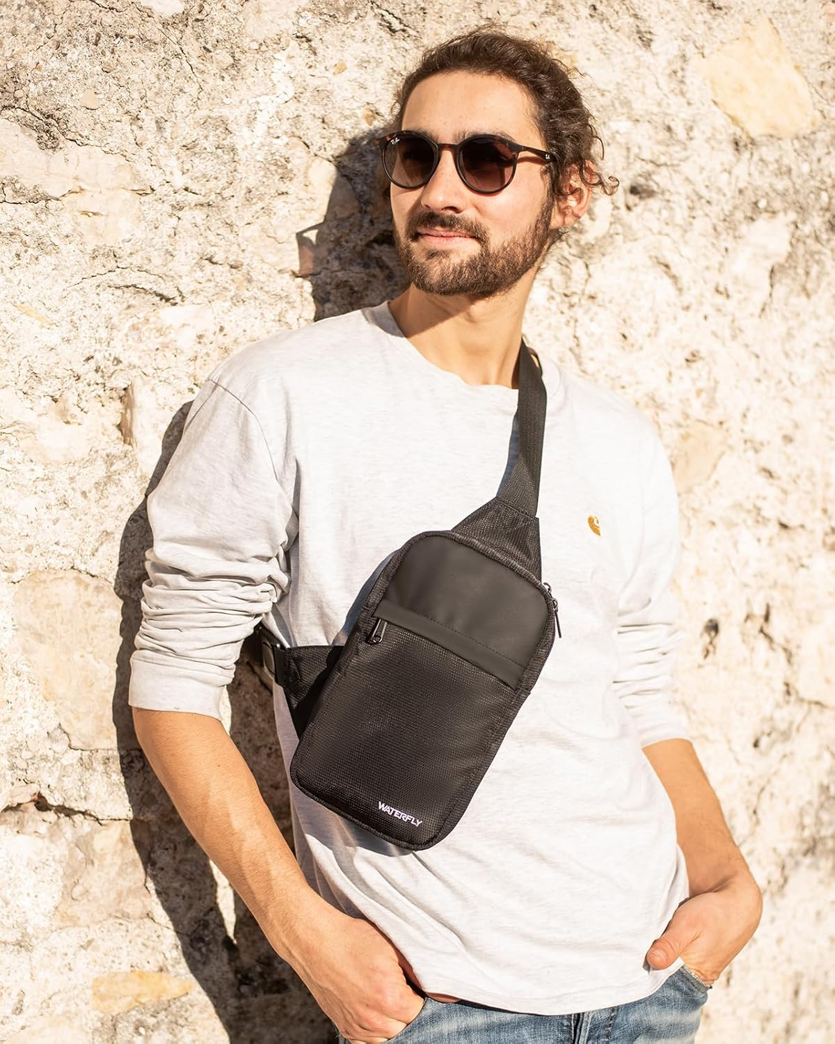 WATERFLY Crossbody Chest Sling Bag: Small Shoulder Bag Crossover Cross Body Bag for Work Travelling Women Men image number 1