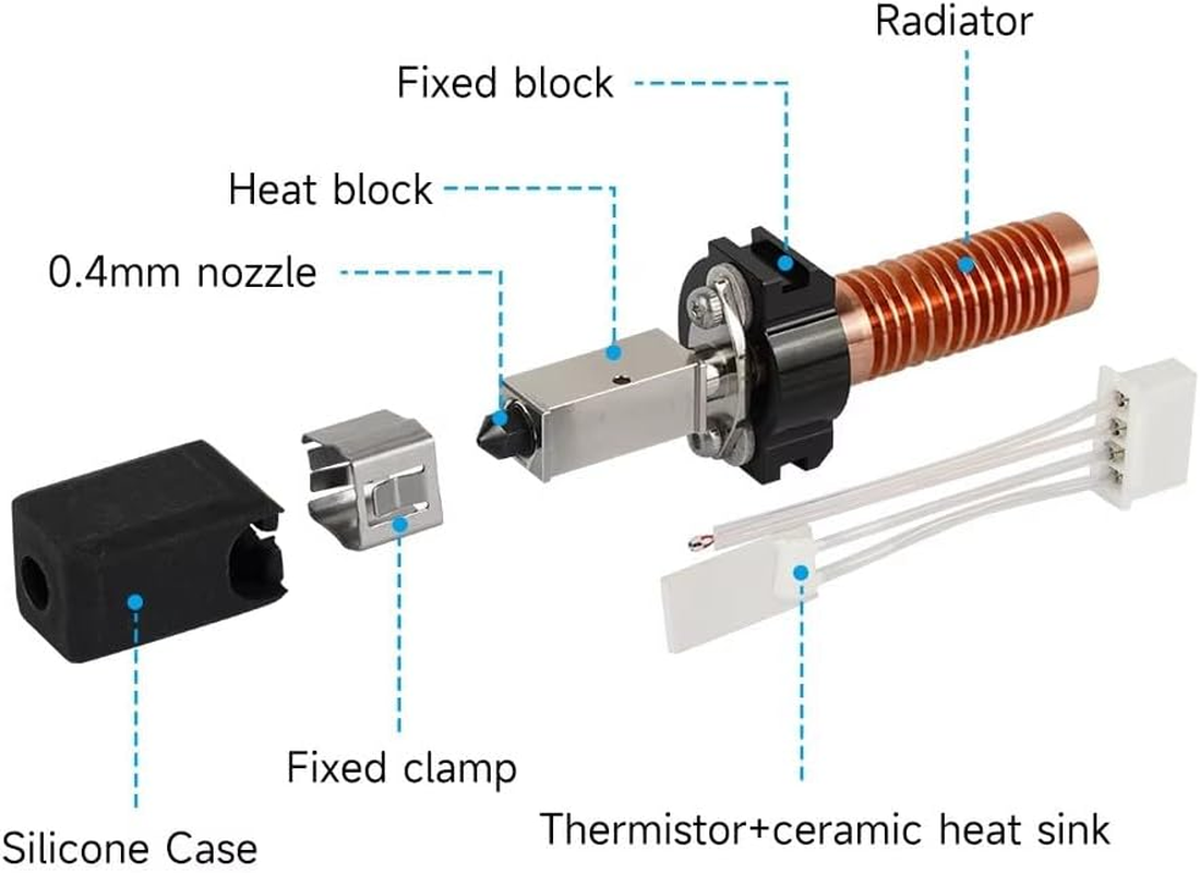 Adventurer 5M Ceramic Heating Block Kit,Ad5M Upgrade One-Piece Ceramic Quick-Release Hot End for Flashforge Abenteurer 5M/5M Pro Extruder Hot End Kit Replacement Accessories image number 2