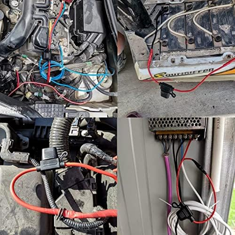 4 Pack 10AWG Fuse Holder, Funcyboo Inline Automotive Blade Fuse Holder with 24PCS Standard Car Fuses ATC/ATO, 4 of Each: 15A 20A 25A 30A 35A 40A Automotive Replacement Fuses image number 5