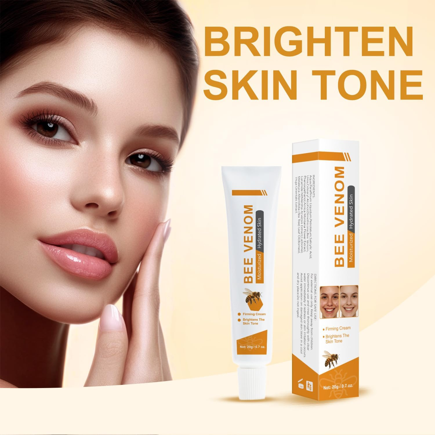 Bee Venom Cream &ndash; Anti-Aging Face Moisturizer for Wrinkle Removal, Firming & Lifting &ndash; Deep Hydration & Skin Recovery &ndash; Suitable for All Skin Types (20G/ 1 Pack) image number 4