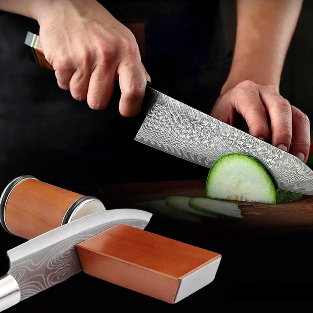 Rolling Knife Sharpener with 15-20 Degree Sharpening,Tumbler Rolling Knife Sharpening System for Kitchen Knives, Knife Sharpener Kit,Chef'S Knife Sets image number 3