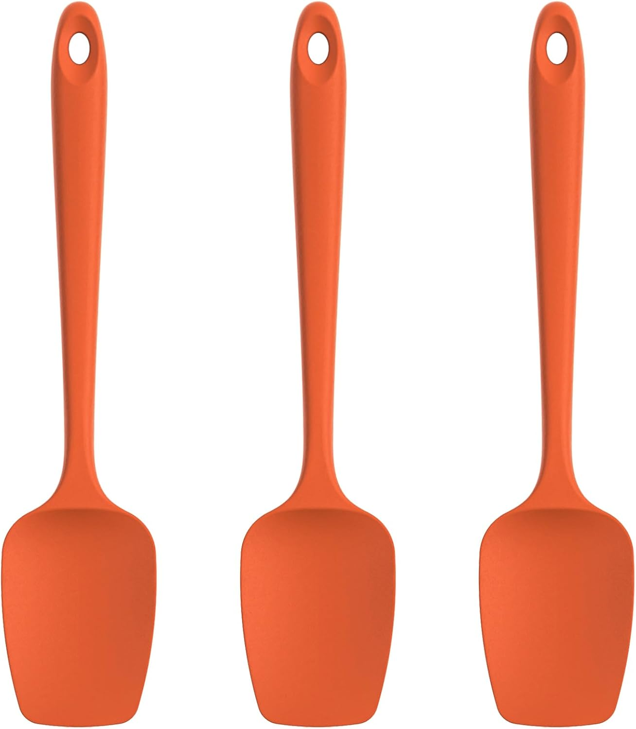 U-Taste Silicone Spoon Spatula Set, 315℃ High Heat Resistant Bpa-Free Flexible Rubber Scraper, Cooking Mixing Baking Kitchen Utensils Set of 3 (Orange) image number 3