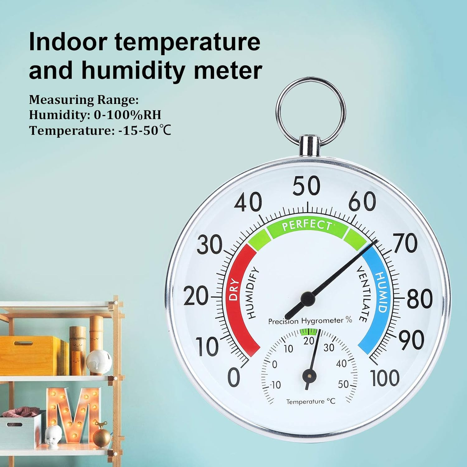 Thermometer Hygrometer Temperature Humidity Meter with Hanging Suitable for Indoor Greenhouse Planting and Warehouse Temperature Measurement Conforms image number 5