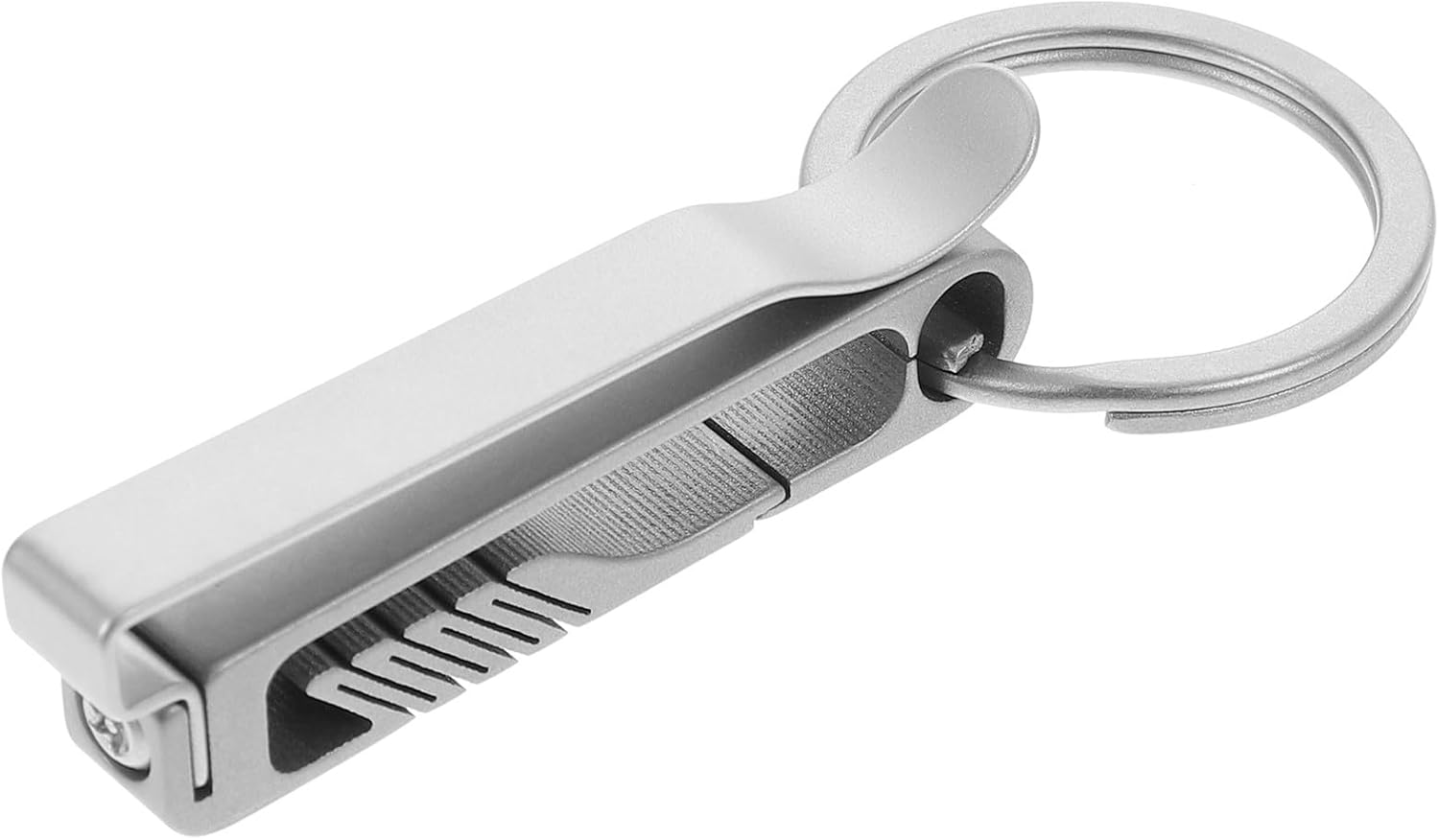 ULTECHNOVO Titanium Keychain Carabiner Clip Double-Sided Use Lightweight Rust-Resistant Key Ring with High Elastic Spring Suitable for Belt, Pants, and Bag Accessories