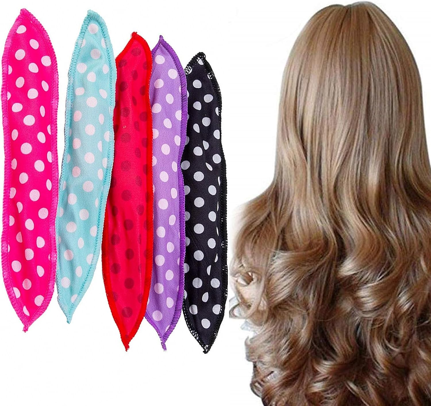 ZUJIACUN Foam Hair Rollers for Curly Hair - No Heat, Sleep-Friendly Curlers for Long & Short Hair, Travel-Friendly DIY Hair Styling Tool (10 Pcs, 5 Colors) image number 2