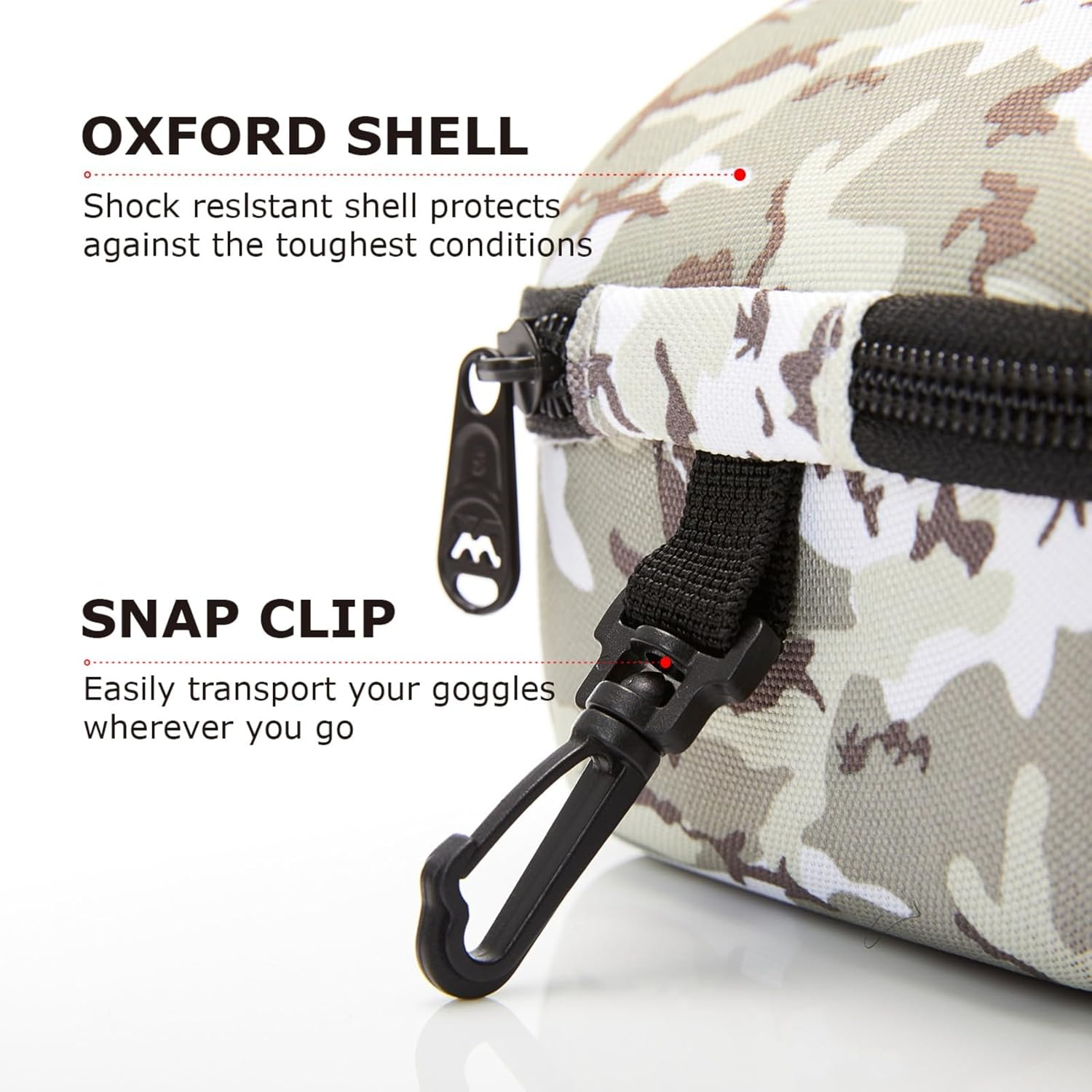 XCMAN Rigid EVA Ski Goggle Case Fit All Shapes and Size Ski Goggles image number 5