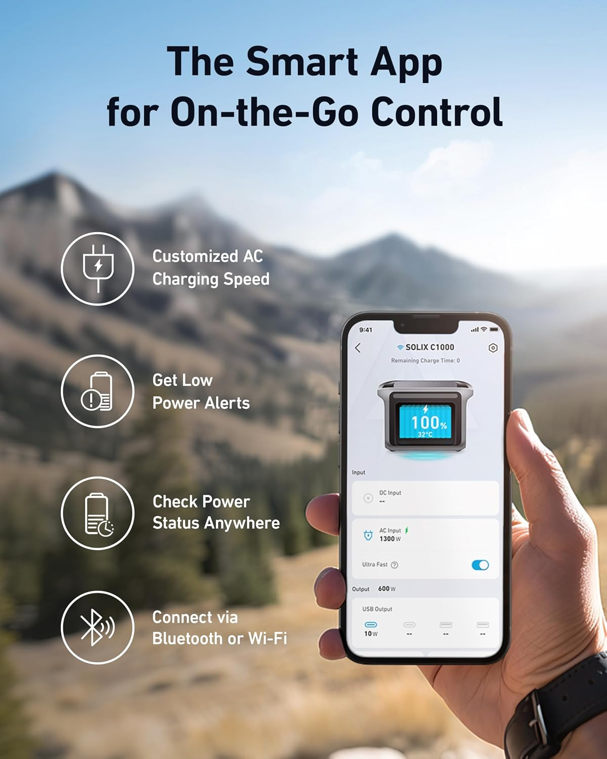 Anker SOLIX C1000 Portable Power Station, 1800W (Peak 2400W) Solar Generator, Full Charge in 58 Min, 1056Wh Lifepo4 Battery for Home Backup, Power Outages, and Outdoor Camping (Optional Solar Panel) image number 1