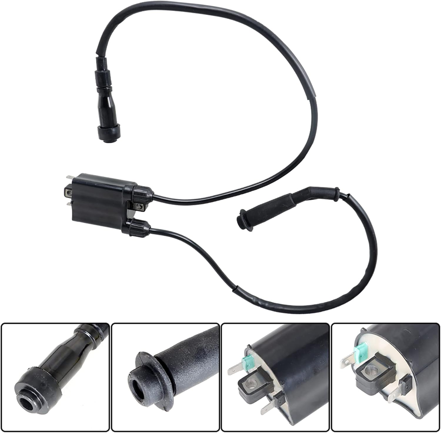 Silscvtt 2 Set of Ignition Coils with 4 Spark Plug Caps Replacement for Honda Shadow VLX600 VT600C 1988-2007, VT600CD Deluxe 1993-2007 30510-MM8-003 30701-MF5-000 30751-MR1-000 30753-MR1-000 image number 3