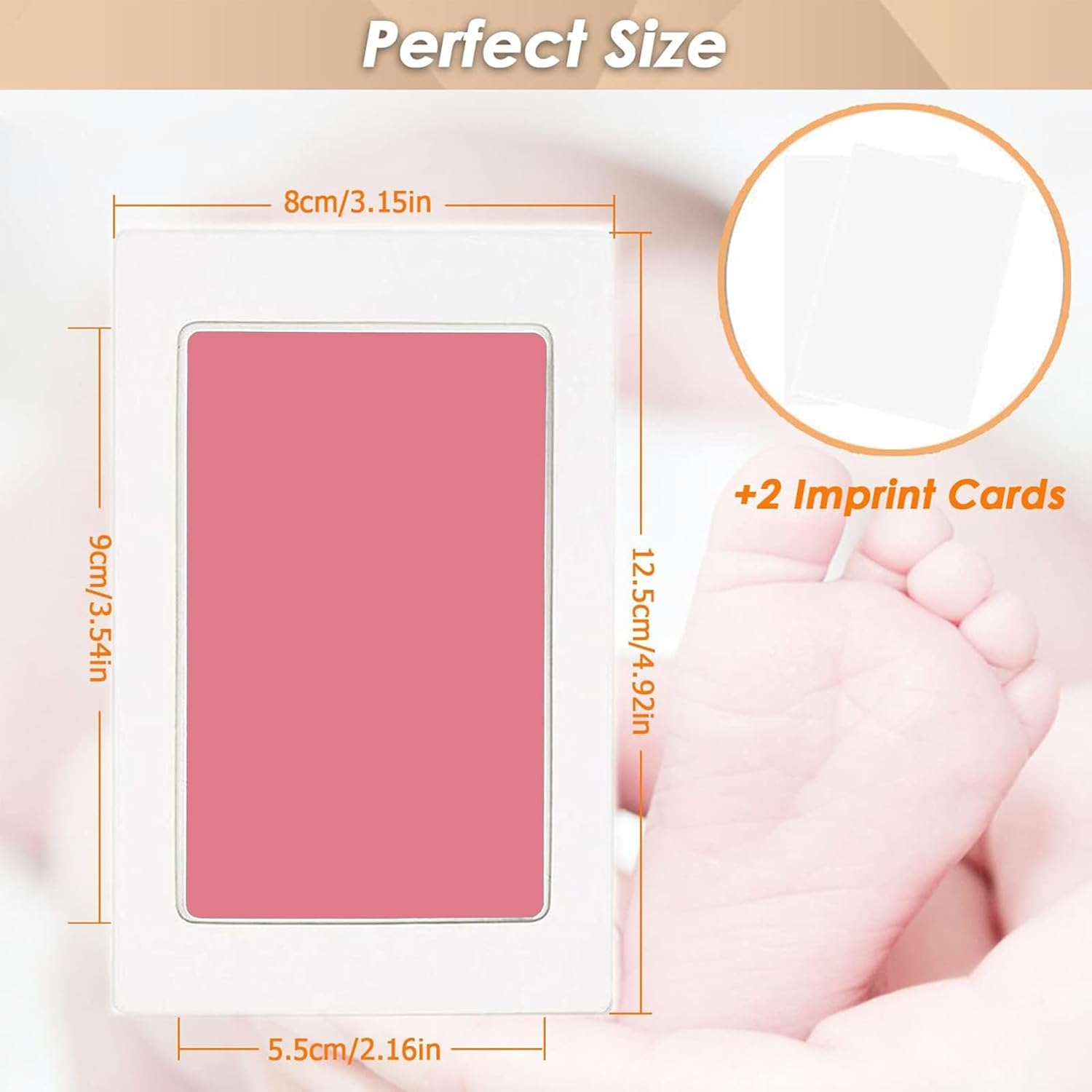 Lelonho Inkless Hand and Footprint Kit Clean Touch Ink Pad for Newborn Baby Pet Paw Print Kit(4 Ink Pads,8 Imprint Cards) (Black、Pink、Blue、Green)