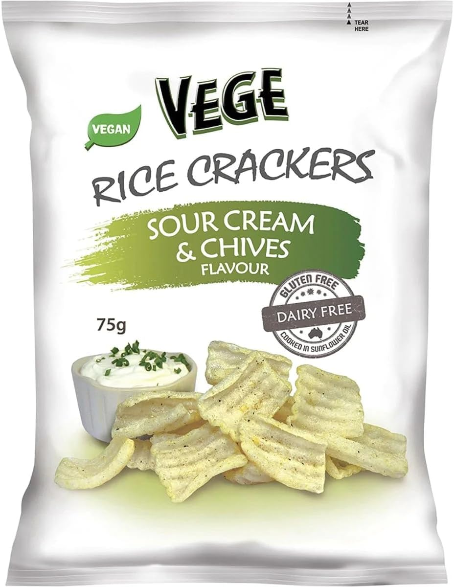 Ajitas Sour Cream and Chives Vege Rice Cracker 5 X 75 G