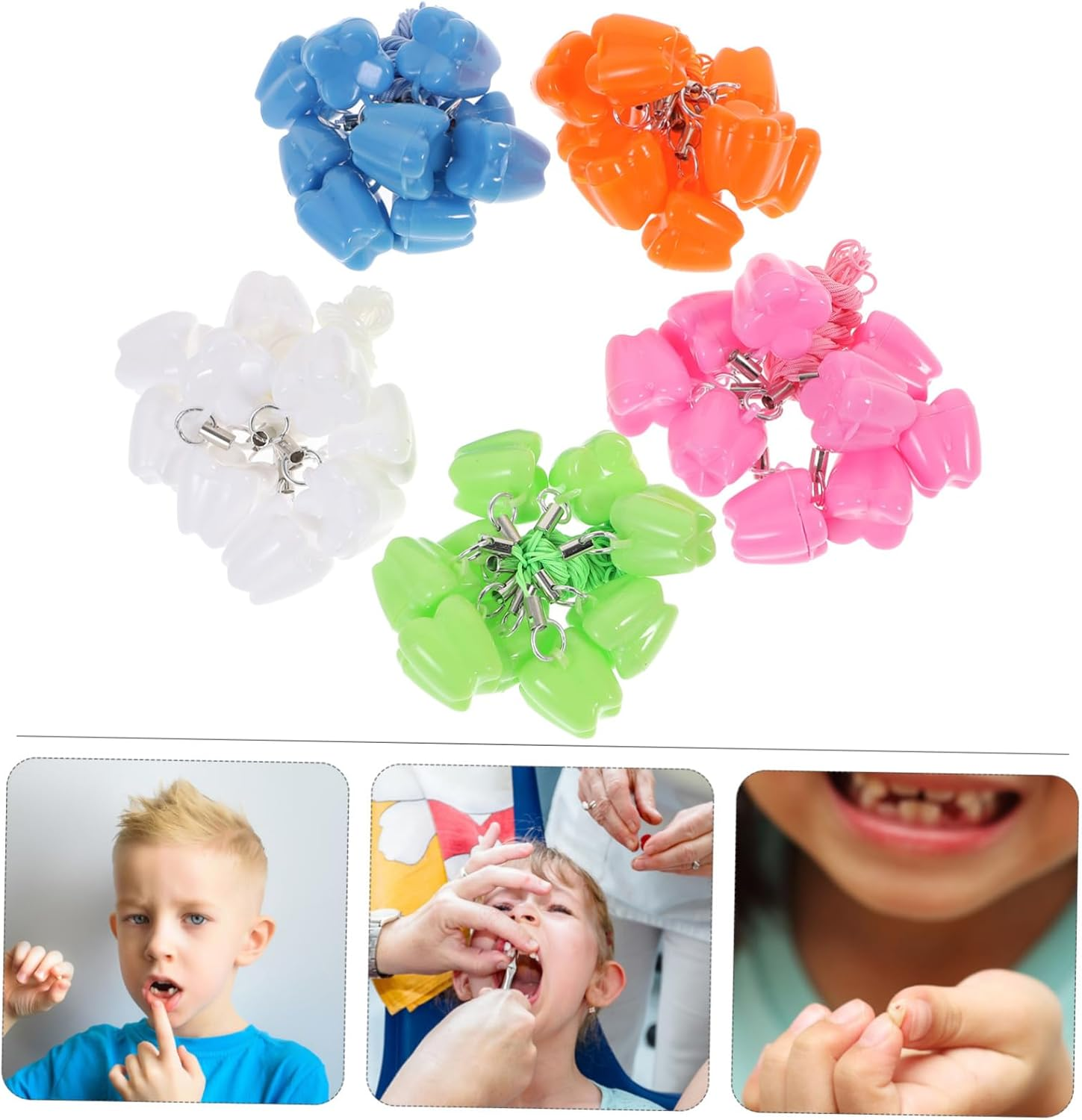 Baby Tooth Keepsake Organizer Box for Kids 50Pcs Baby Tooth Holder Storage Case for Childhood Memory Random Color image number 1