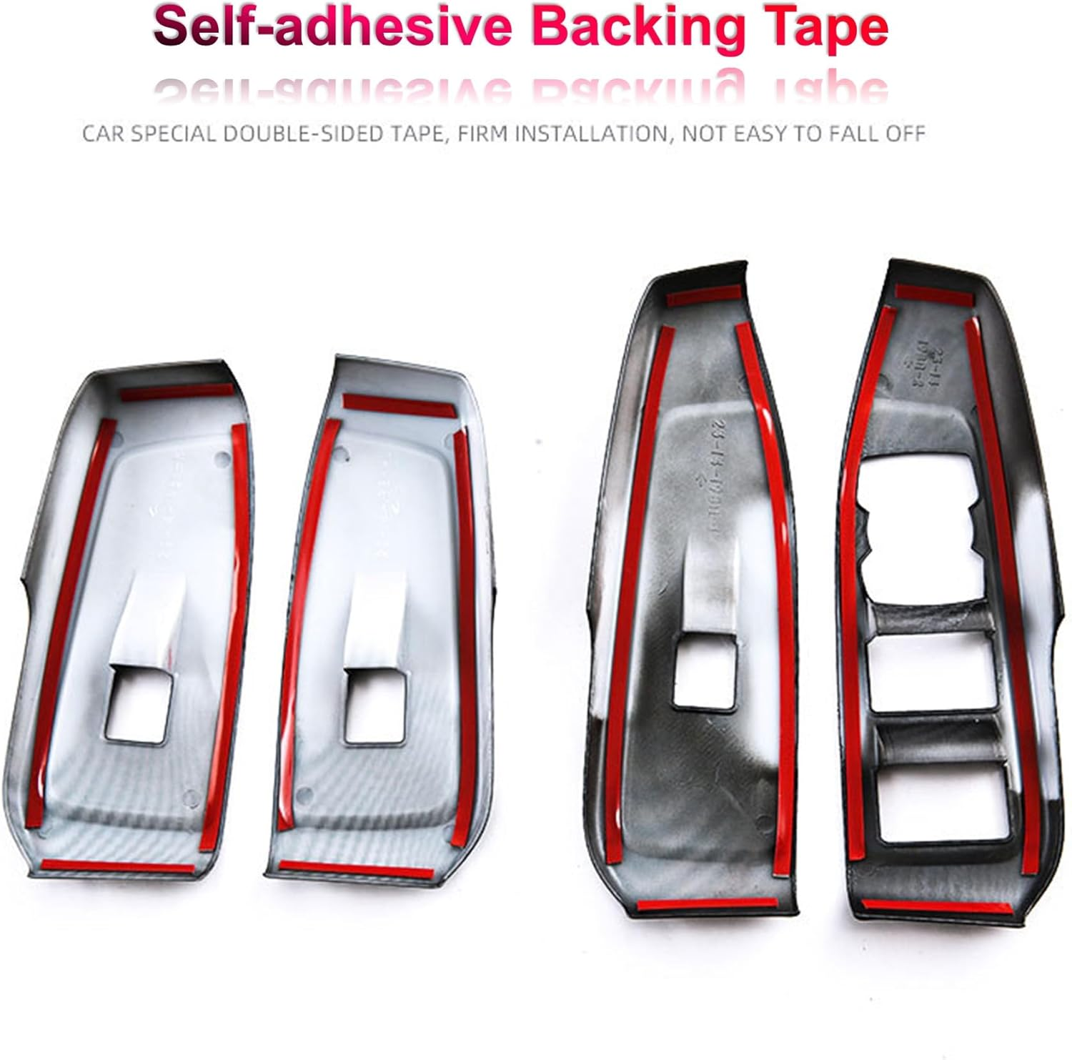 4Pcs Door Armrest Window Lift Trim Switch Panel Protective Cover Car Accessories Compatible with Ford Ranger 2022 2023 2024 Carbon Fiber Interior Trim Cover ABS image number 6