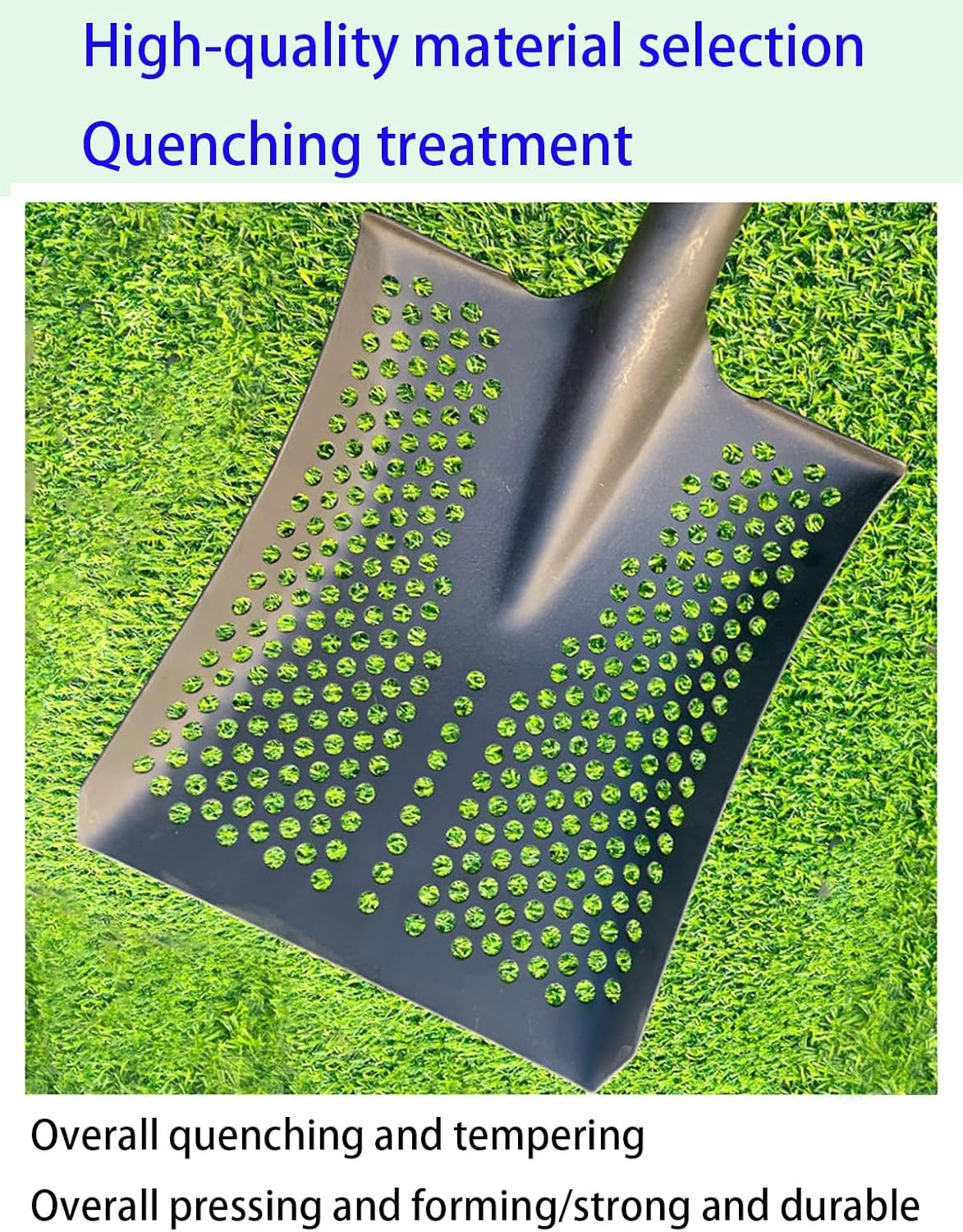 Virellisee 53.5" Sand Sifter Shovel, Heavy Duty Sand Sifter Square Cleaning Scoop Grip for Beach, Chicken Coop Poop Shovel -Black image number 2