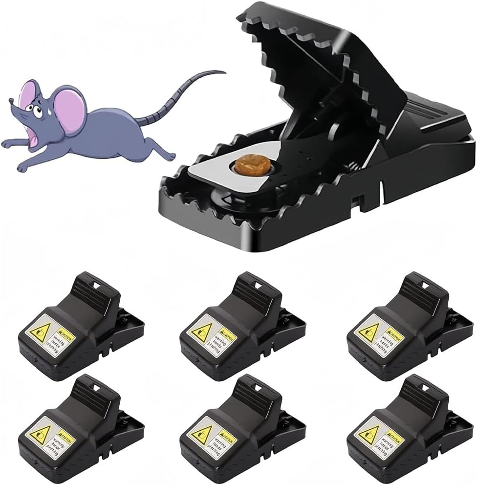MTSDM 6 Pack Rodent Trap, 5.6 Inch Rat Traps for House Indoor Outdoor, Easy to Set Reusable Mouse Traps, Instant Kill Pest Control Double Spring Traps for Family Mouse Mice Rat Chipmunk Pest Control image number 4
