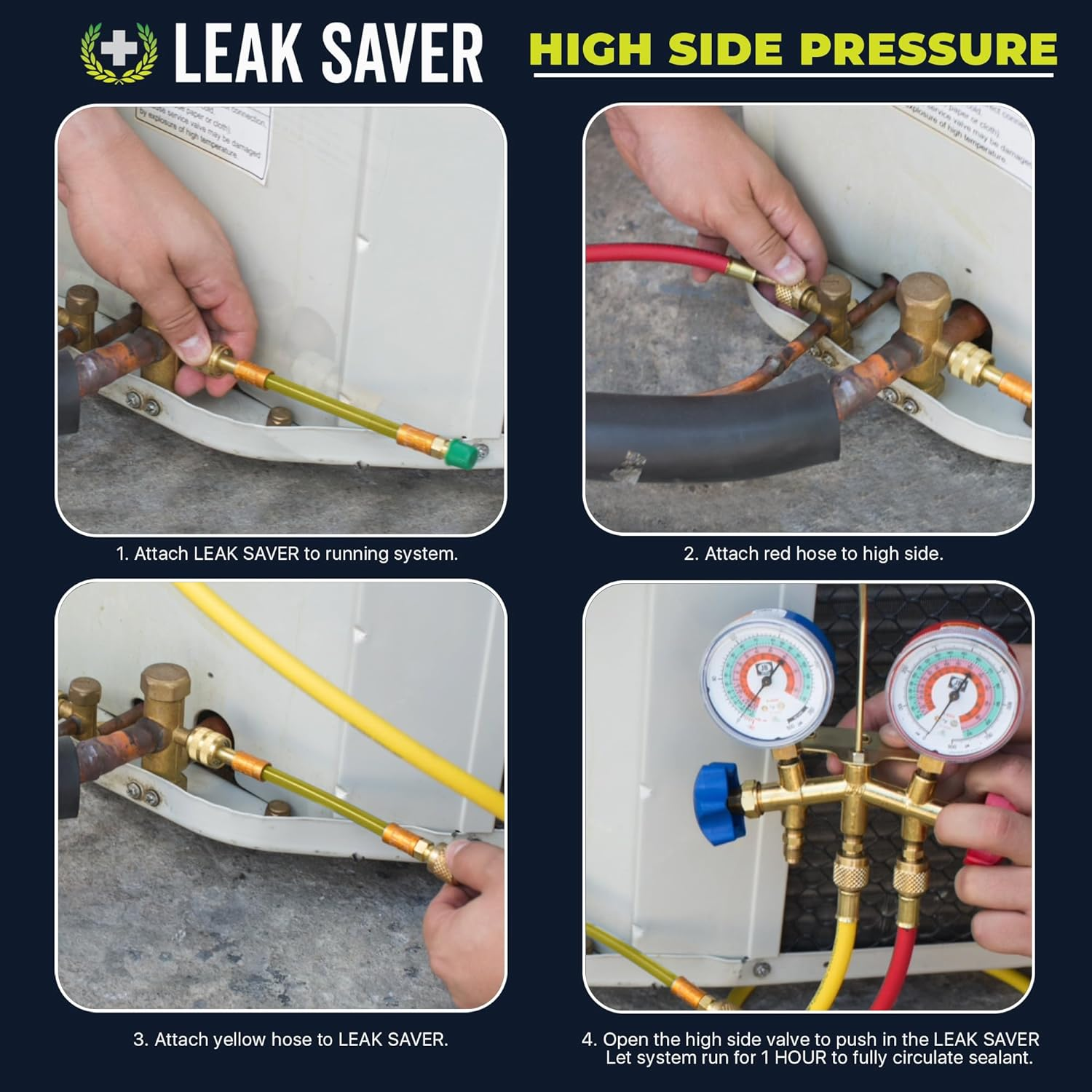 Leak Saver Direct Inject AC Leak Sealer Small System | AC Stop Leak for Most HVAC Systems up to 1 Ton | Works with All Systems & AC Refrigerants | Made in the USA image number 2