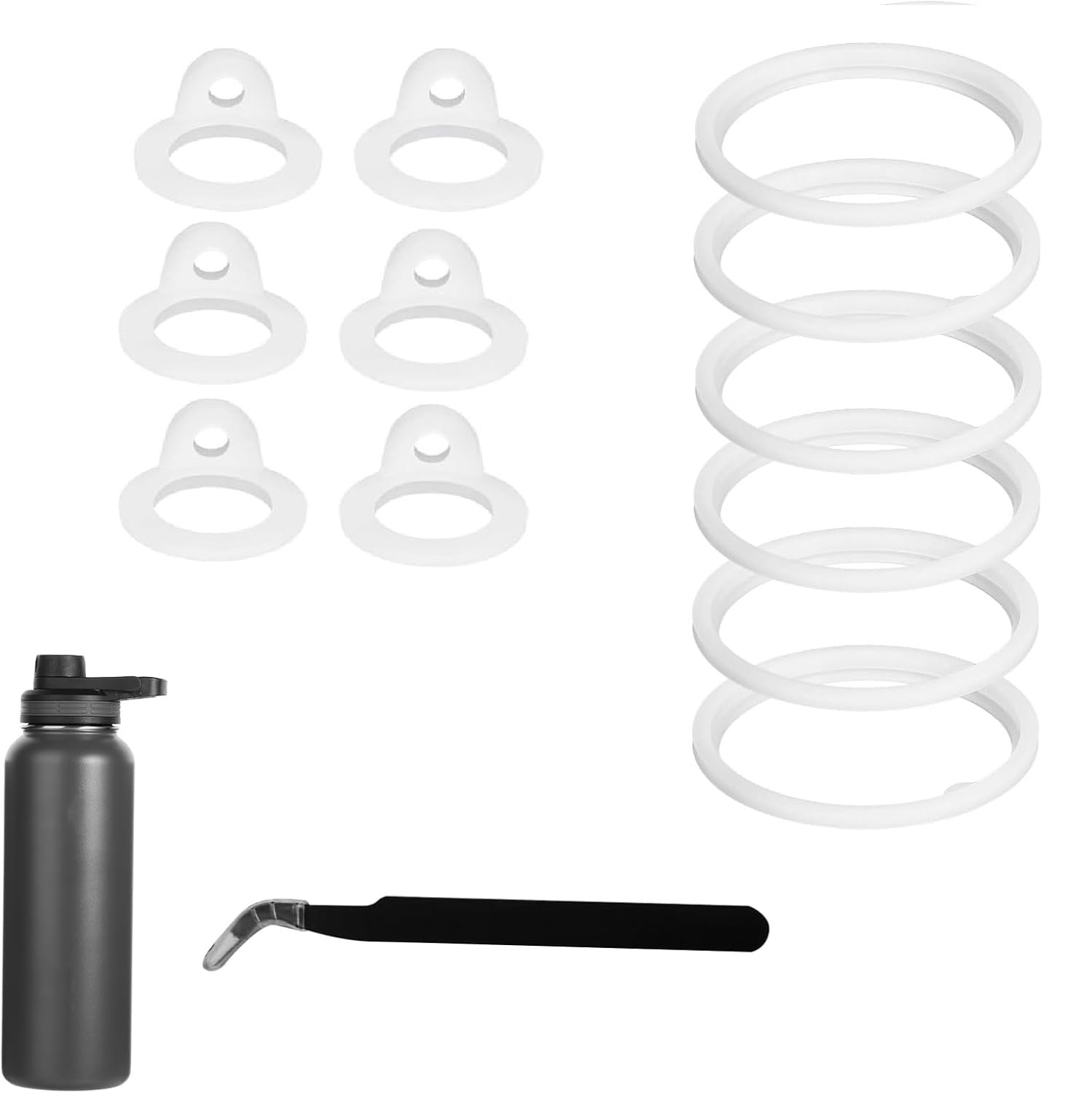 Liyquint 13PCS Thermoflask Water Bottle Lid Replacement for 24/32/40/64Oz, Silicone Sealing Ring & Gasket Replacement for Straw Lid & Spout, Leak-Proof Cup Seal Ring (13) image number 3