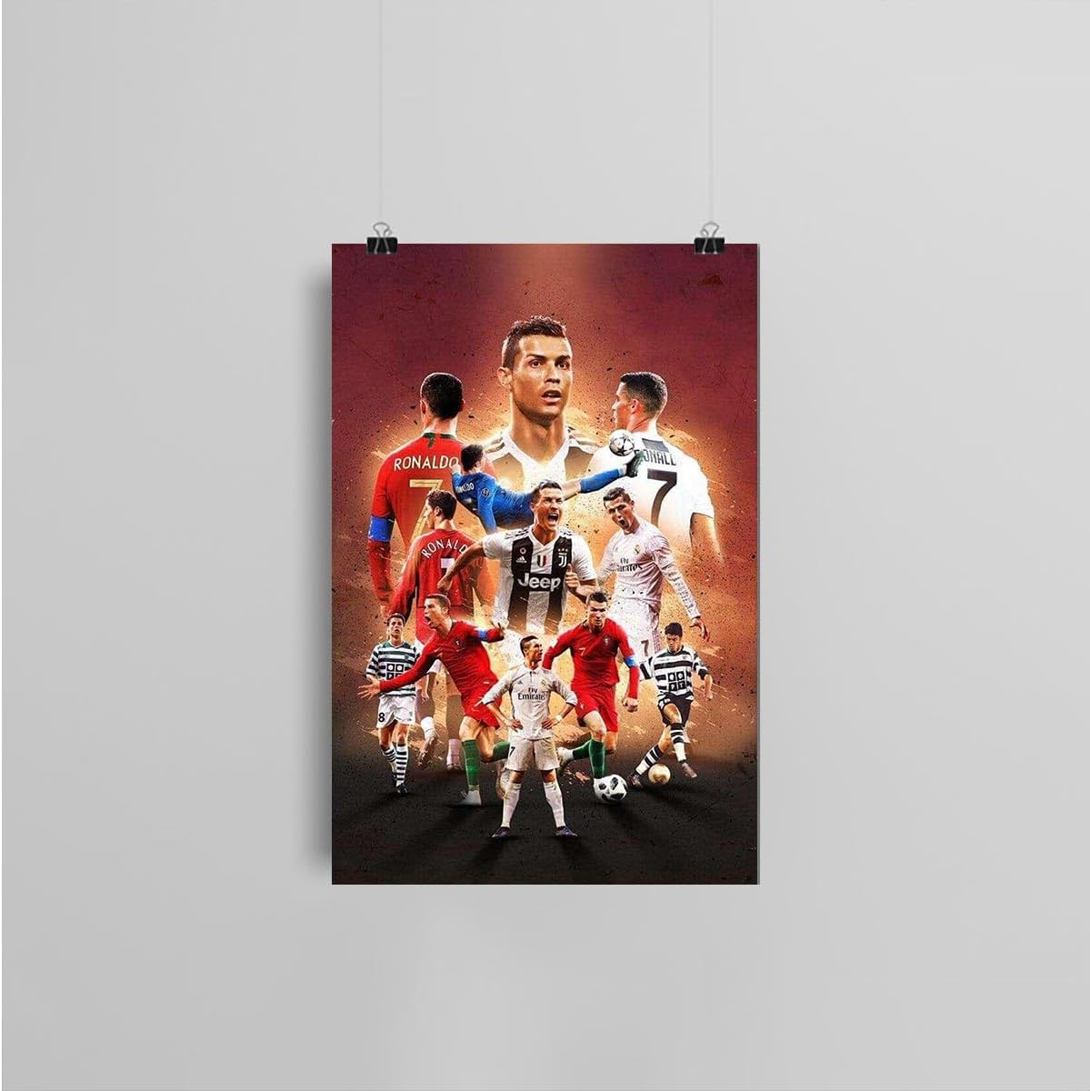 Cr7 Cristiano Ronaldo Footballer Wall Art Posters Canvas Art Poster Print Picture Living Room Mural Bedroom Decoration Painting Fashion Wall Decor for Gym Football Club Fan Gift Unframe 12X18Inch image number 5