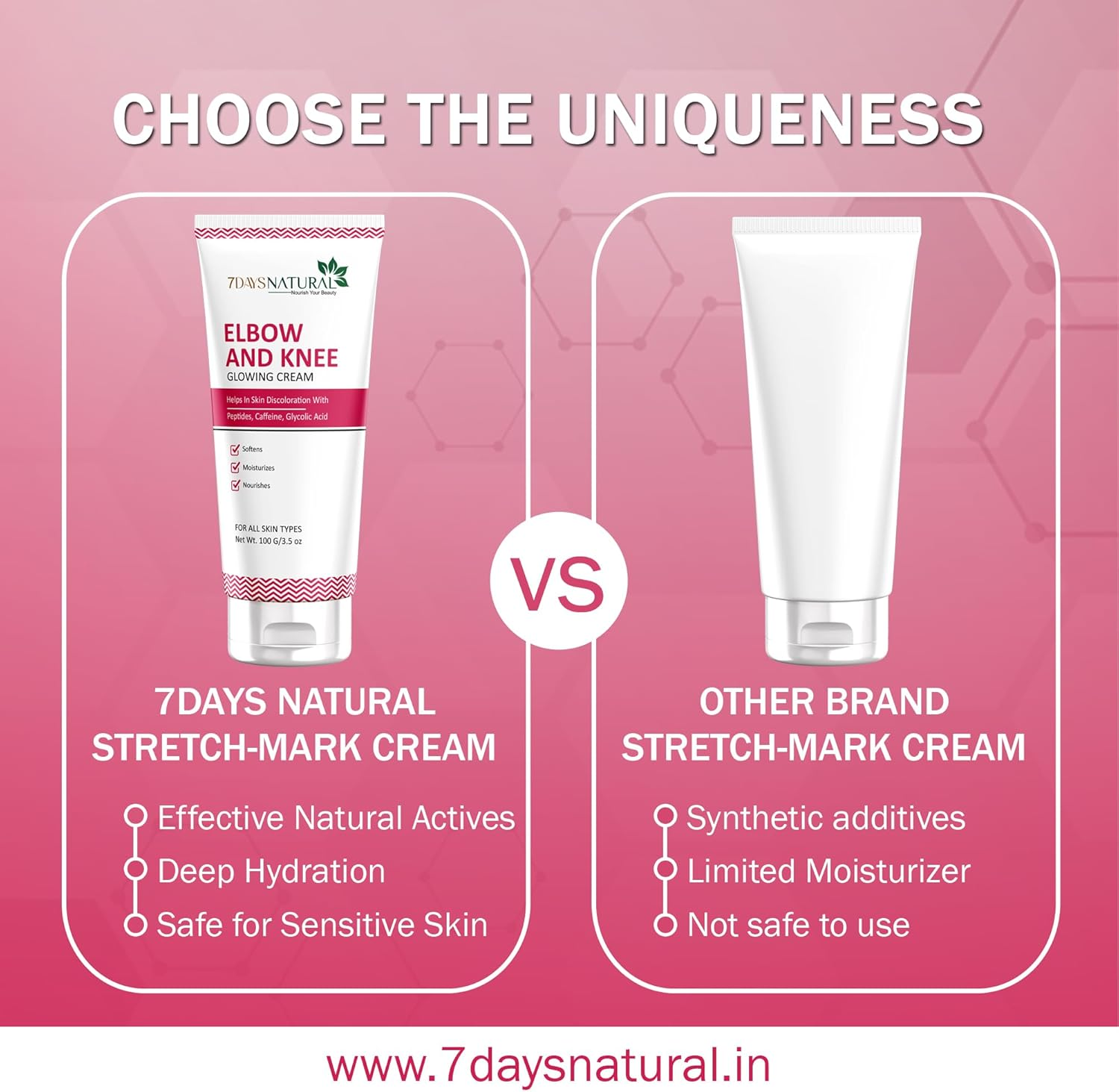 7 DAYS Elbow & Knee Whitening Cream for Men & Women(100 Gm) image number 2