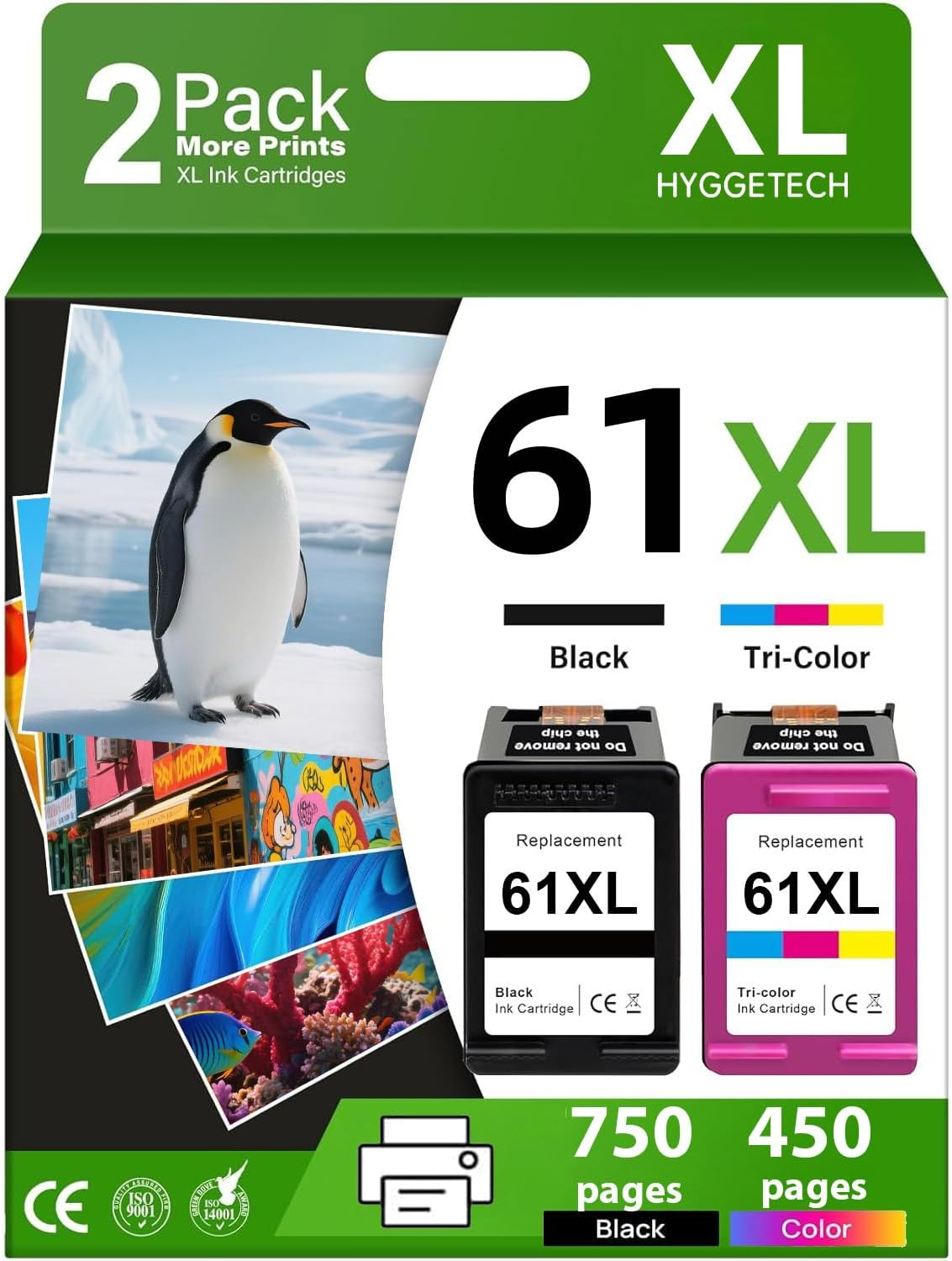 62XL Ink Cartridge for HP 62XL Ink Cartridge Black and Colour HP Ink 62 Compatible for HP Envy 5540 5542 5640 5642 5643 5644 5646 5660 5665 7640 7645 8000 8005 Officejet 200 250 258 (Black, Tri-Color)