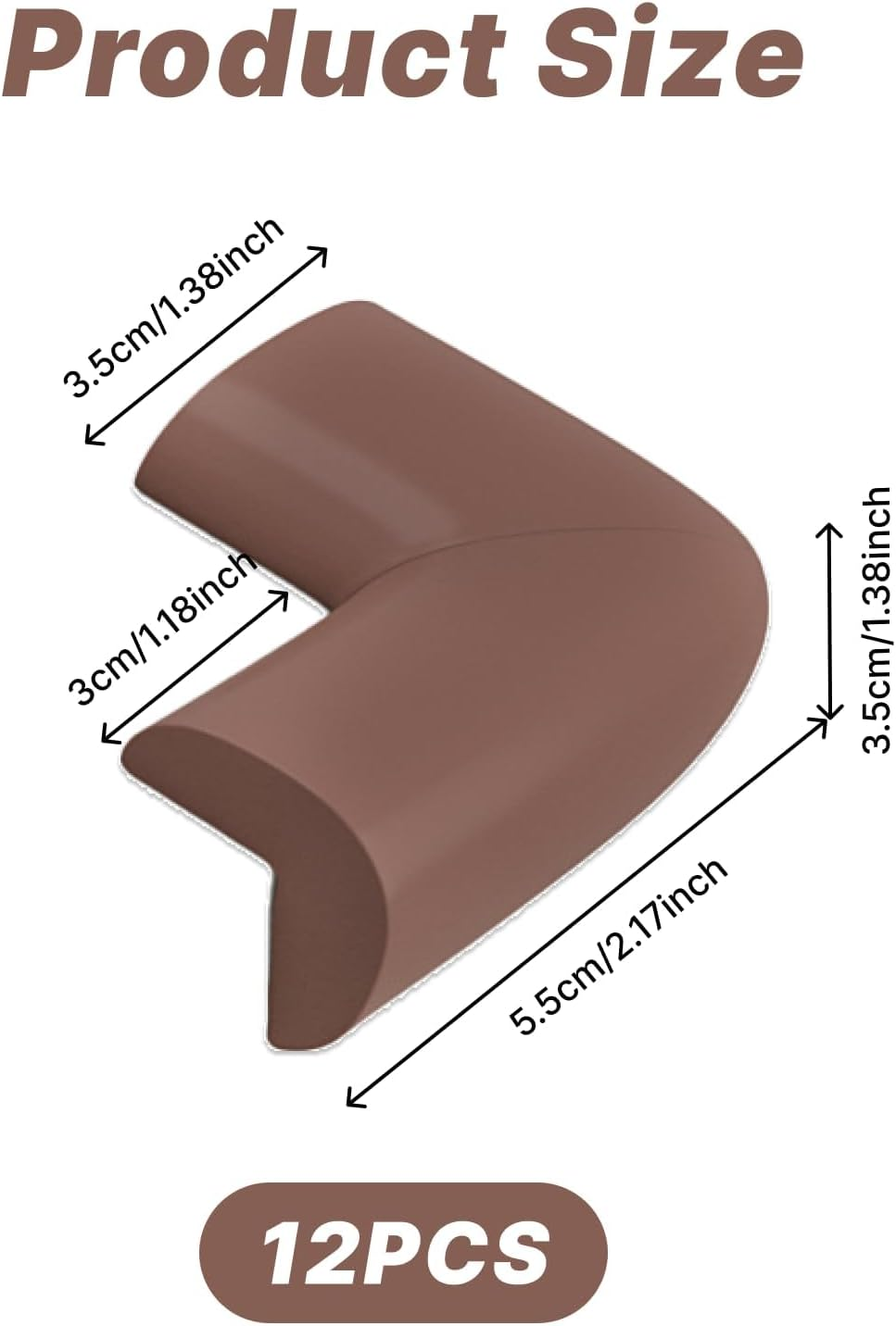 Baby Safety Soft Corner Protectors, 12 Pack Black Foam Cushion Bumpers, Non Toxic Edge Guards for Furniture, Ideal for Tables, Beds, Counters, Fire Retardant, Latex Free Childproofing Corner Cushion image number 3