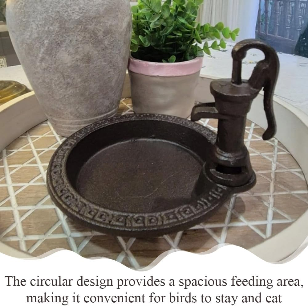 Well-Shaped Bird Feeder Bowl,Natural Drinking & Feeding Station,Rustic Outdoor Garden Decor, Decorative Feeder for Gardens and Yards image number 5