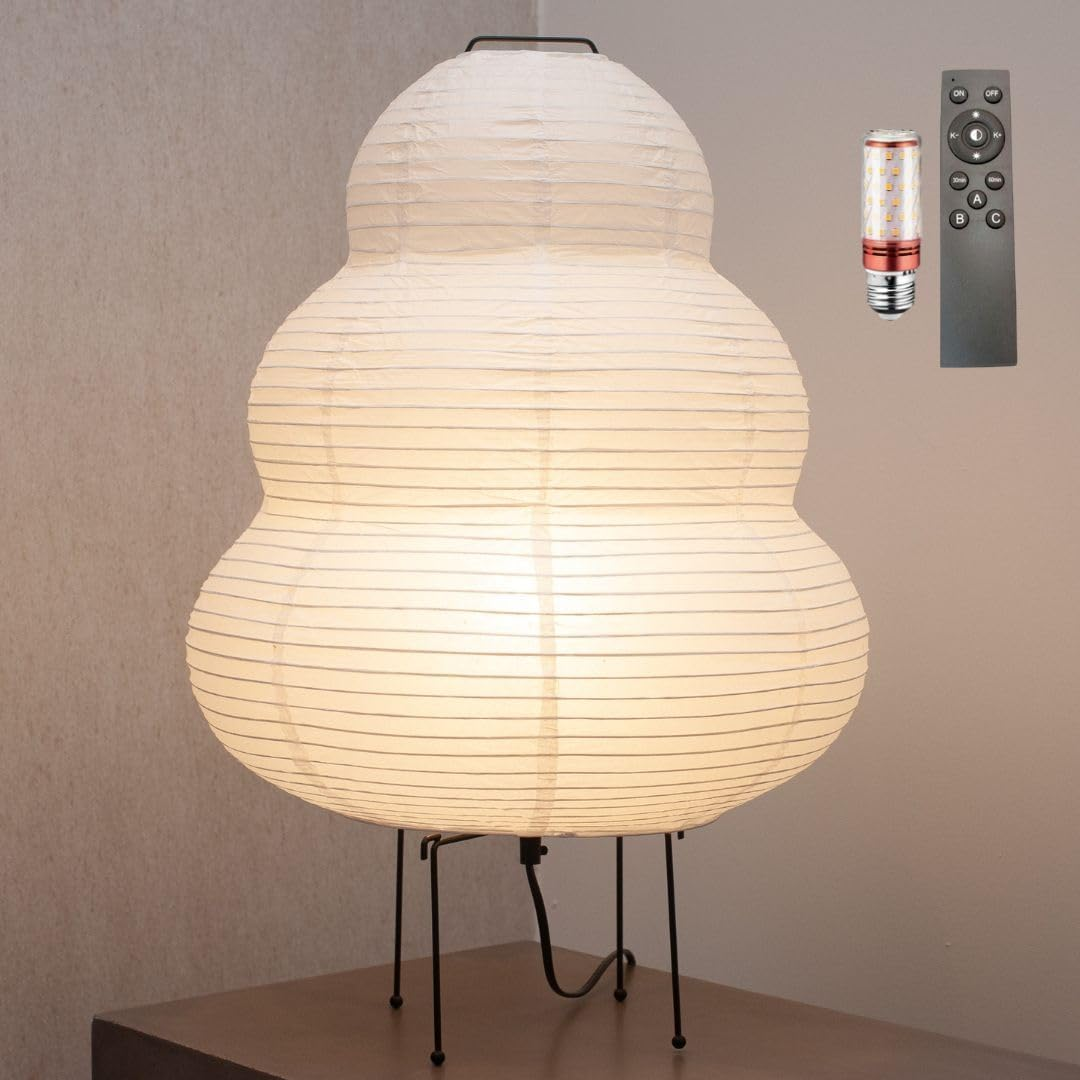 Noguchi-Inspired Handcrafted Rice Paper Lantern Floor Lamp image number 4