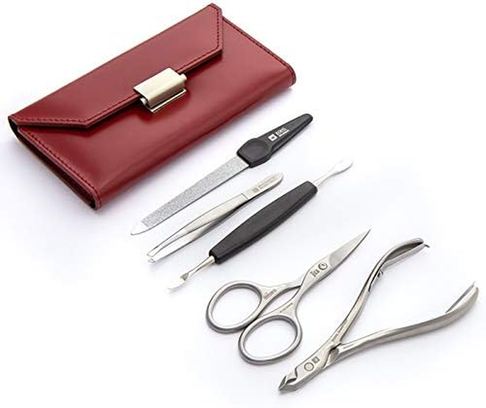 ZOHL Solingen Classic Ladies Manicure Set Sharptec with German Cuticle Clippers in Red Leather Case (GRA-M30) image number 1